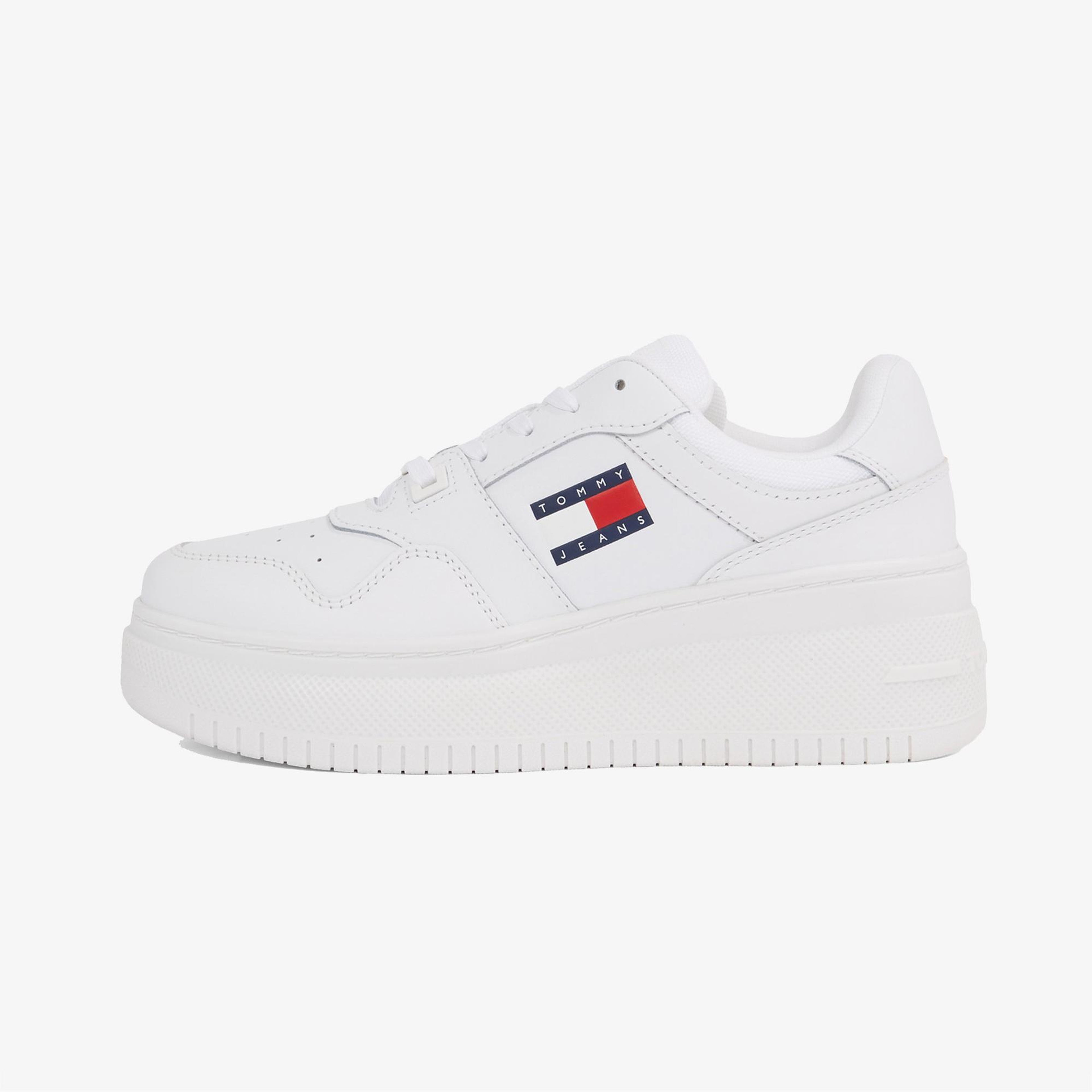 Tommy Jeans New Retro Basket Kadın Beyaz Sneaker