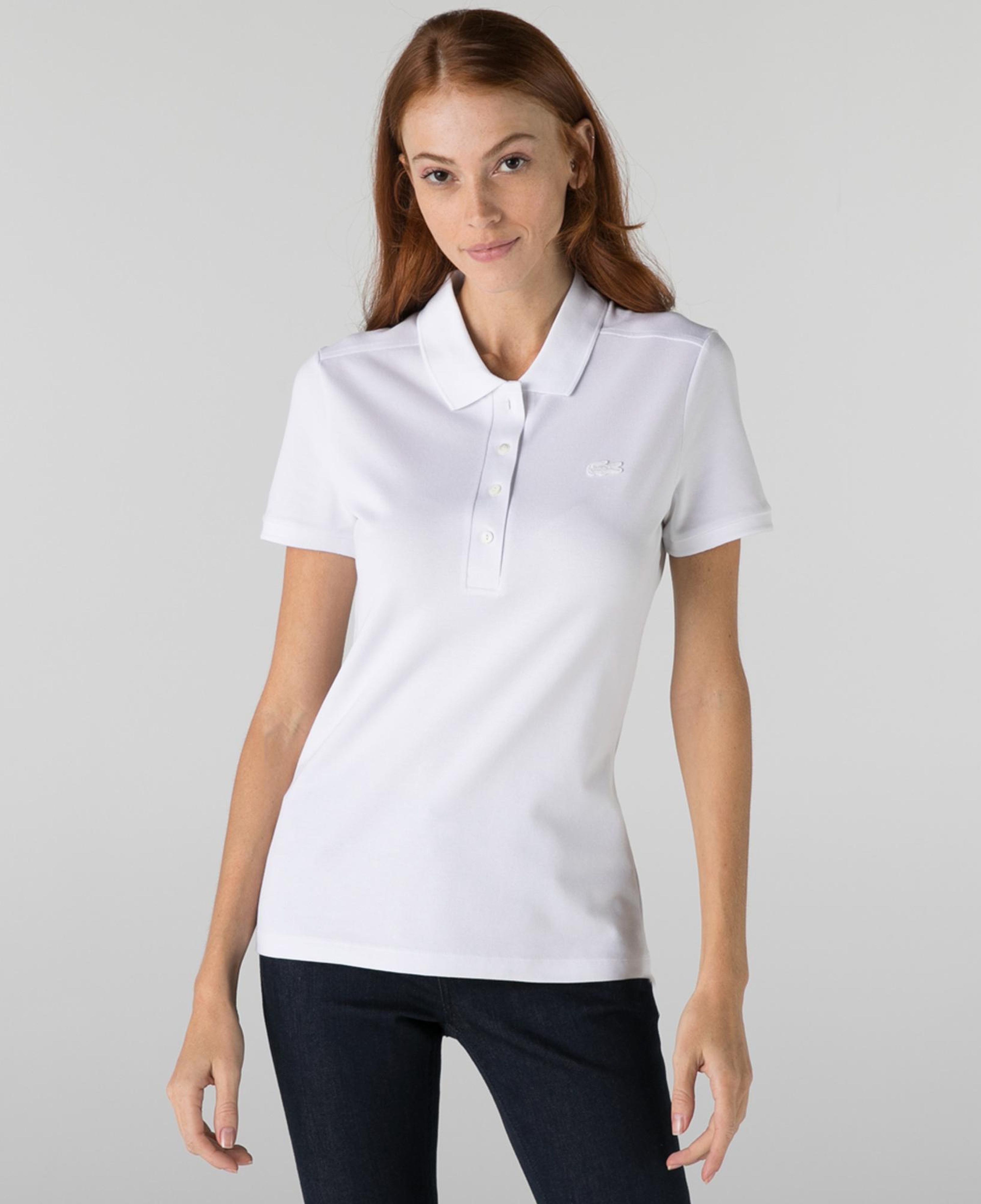 Lacoste L.12.D Kadın Slim Fit Beyaz Polo