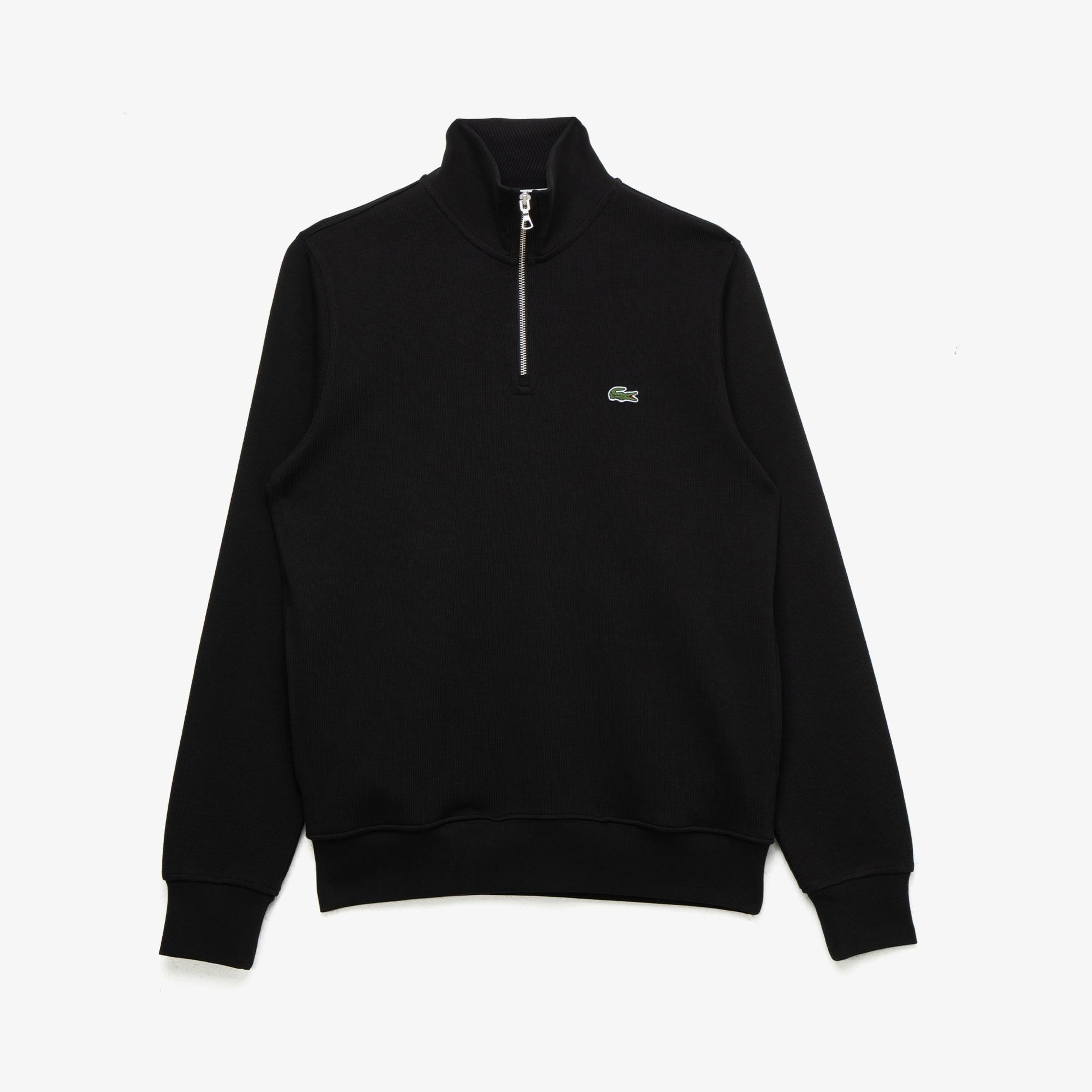 Lacoste Erkek Classic Fit Fermuarlı Siyah Sweatshirt
