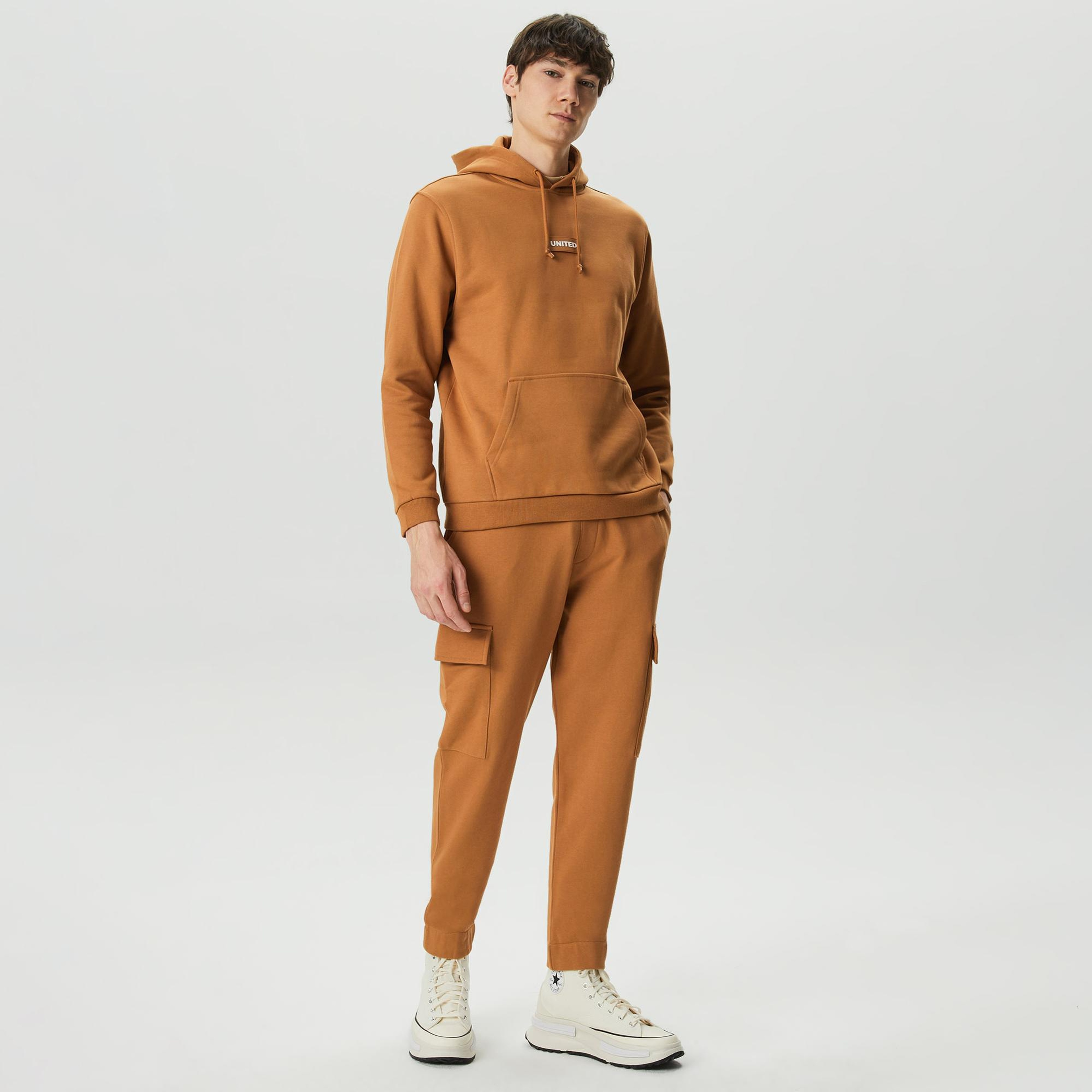 UNITED4 Classic Erkek Kahverengi Hoodie