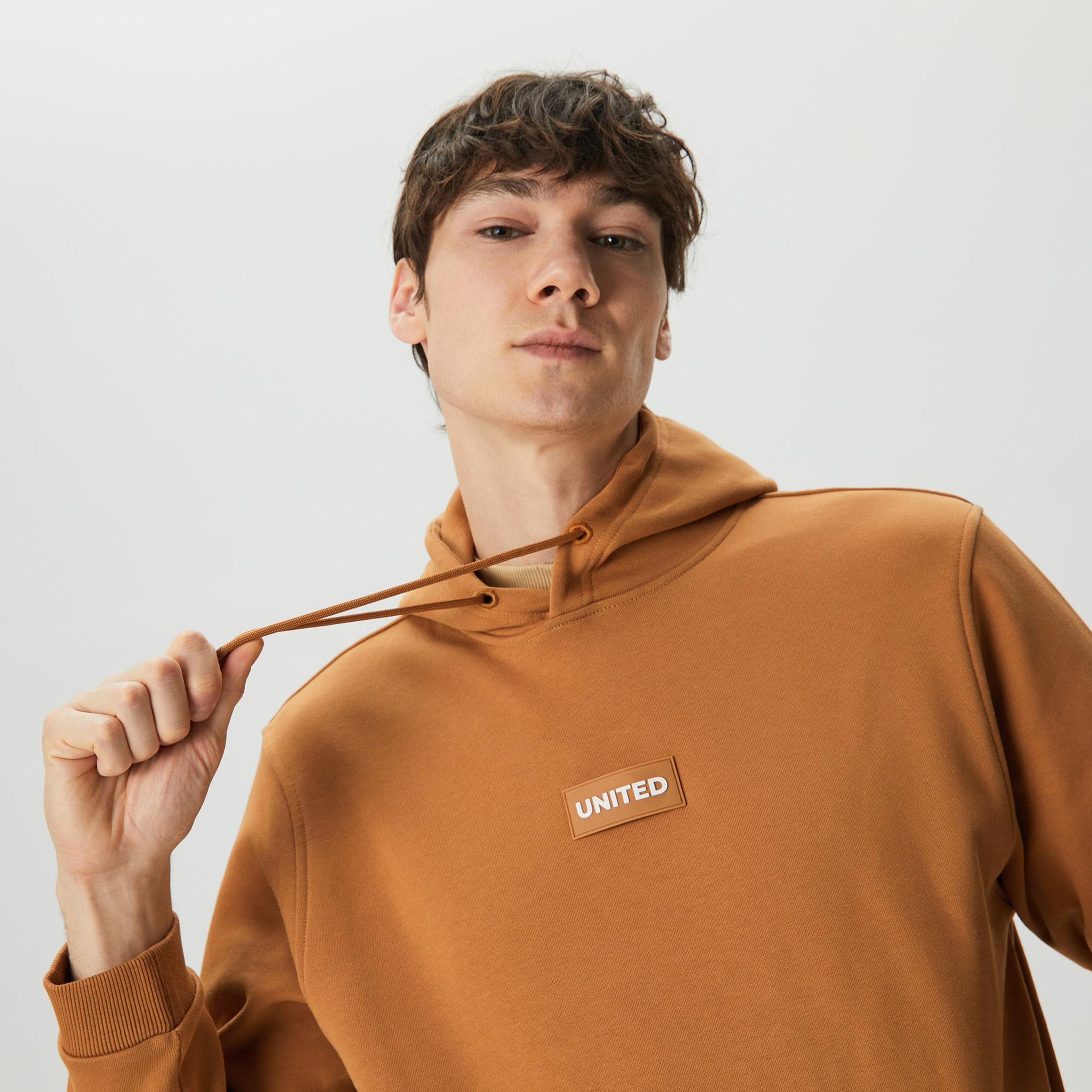 UNITED4 Classic Erkek Kahverengi Hoodie