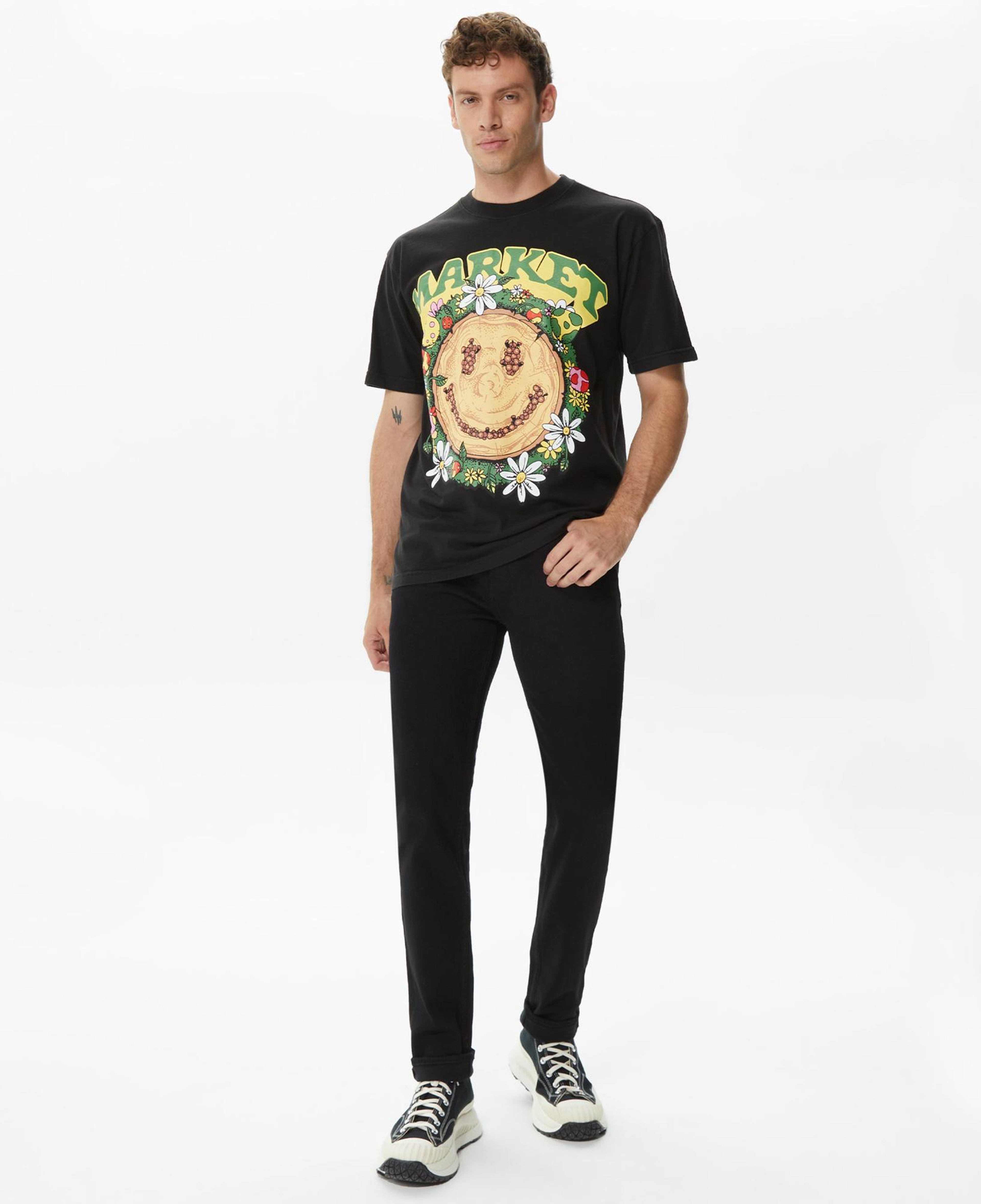 Market Smiley Decomposition Erkek Siyah T-Shirt