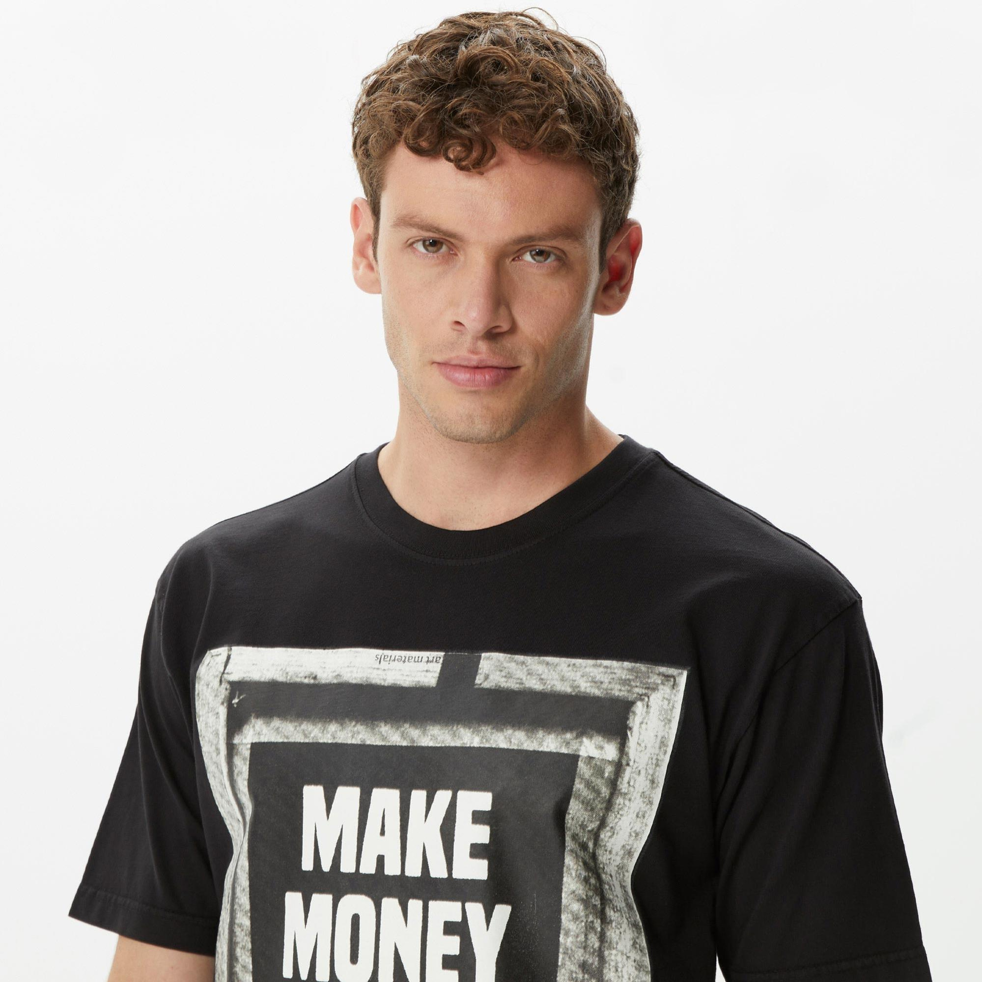 Market Printing Money Erkek Siyah Tişört