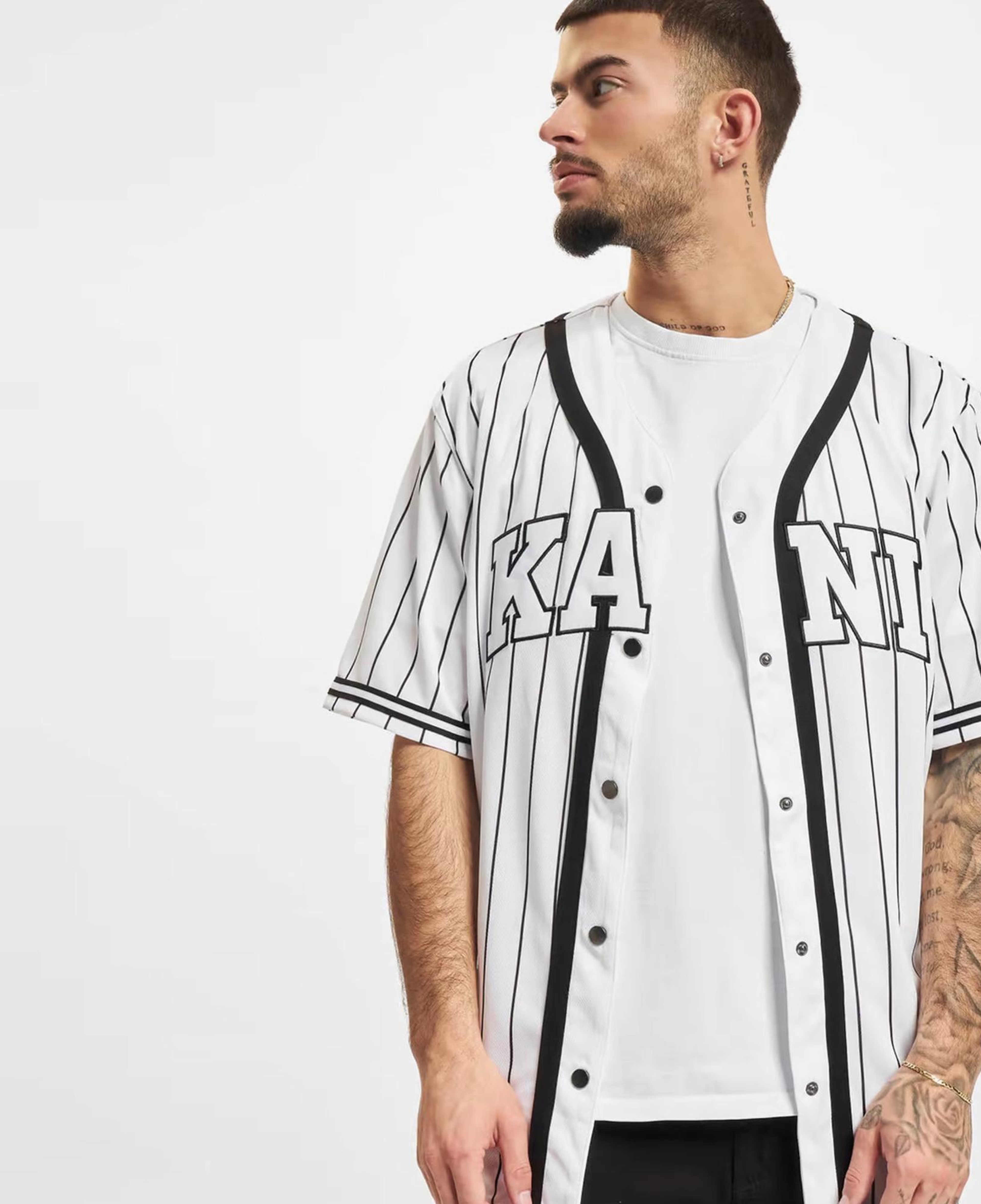 Karl Kani Serif Pinstripe Baseball Erkek Beyaz Gömlek