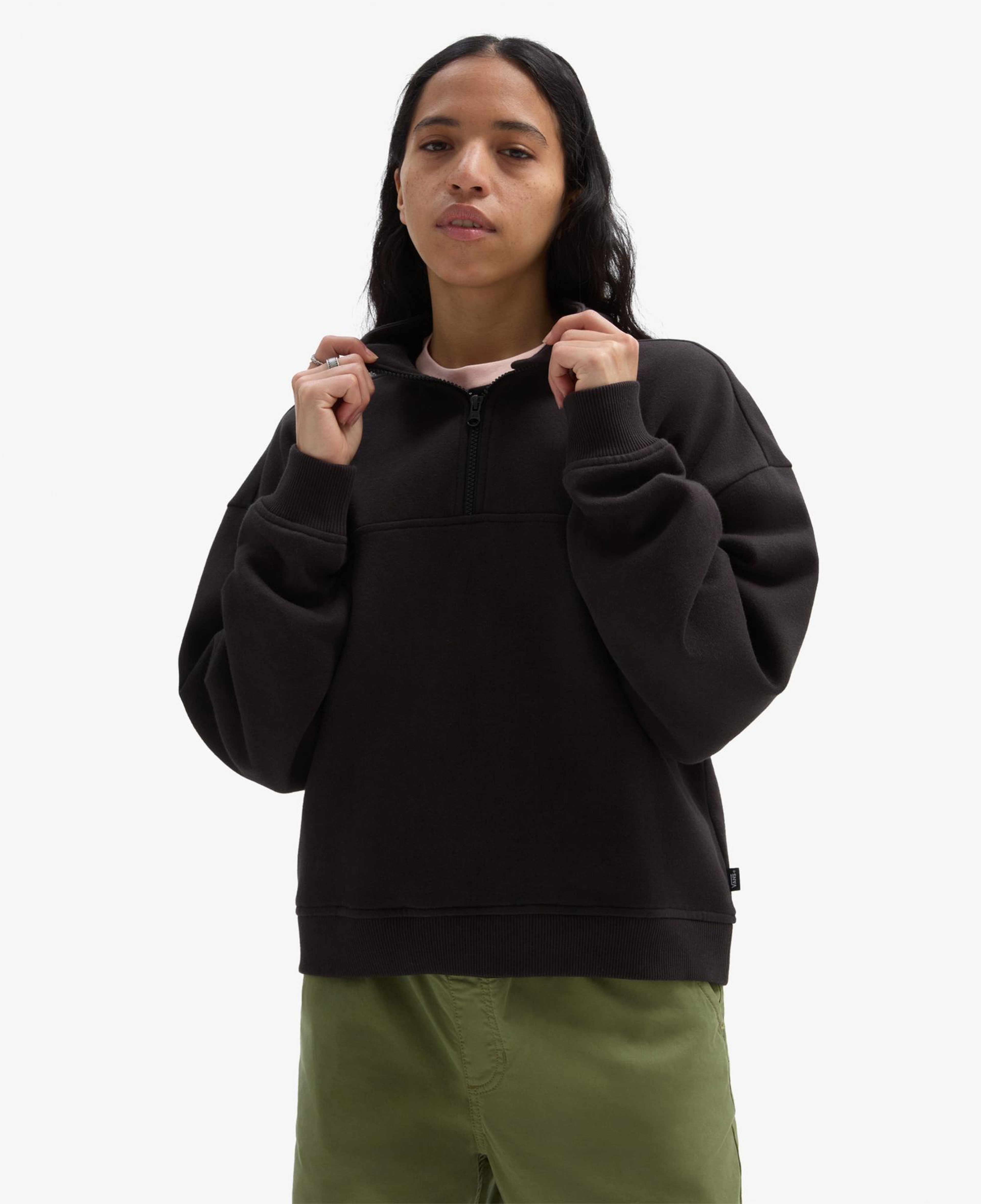 Vans Leighton Mock Neck Fleece Kadın Siyah Sweatshirt