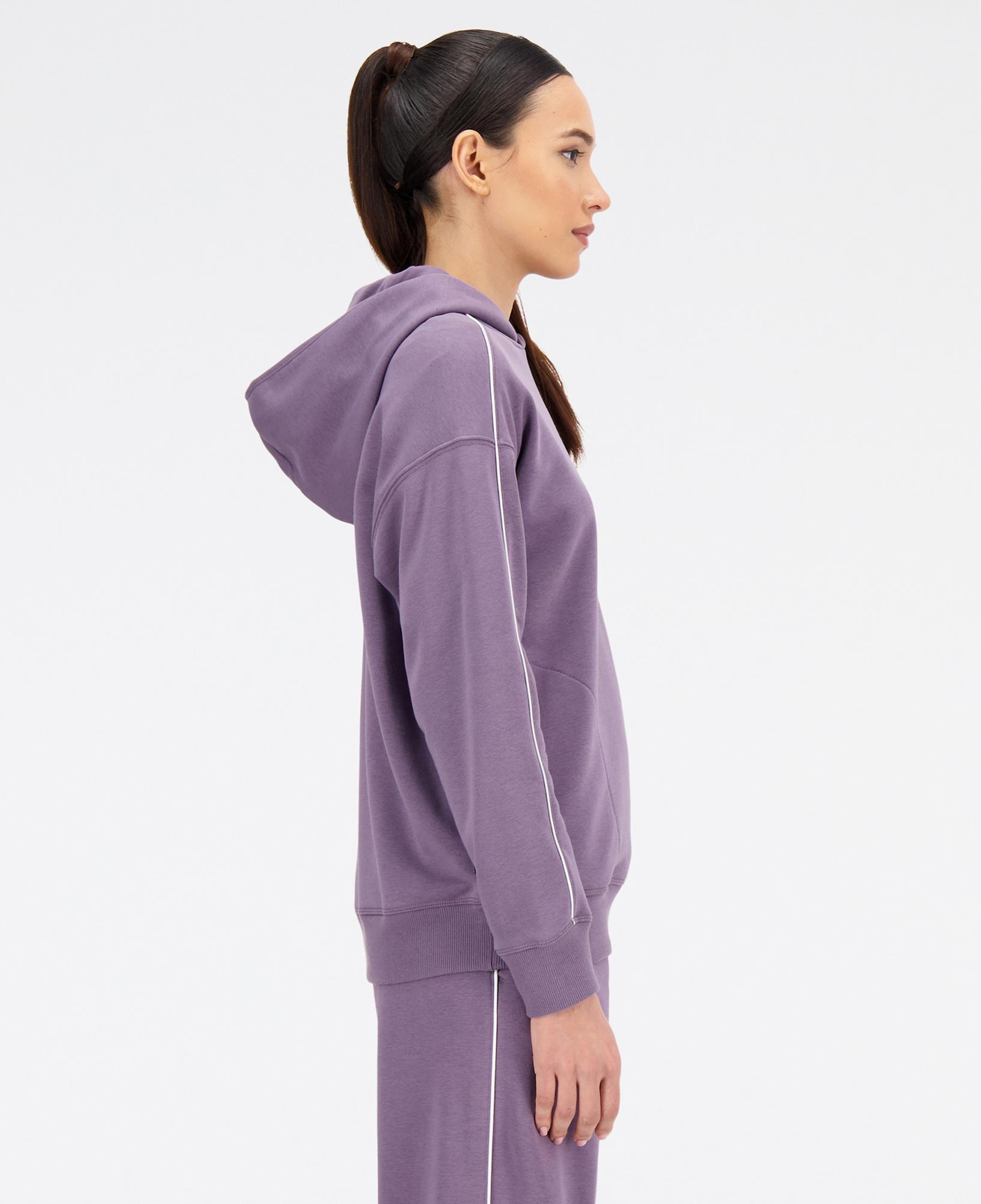 New Balance Essentials French Terry Oversize Kadın Mor Hoodie