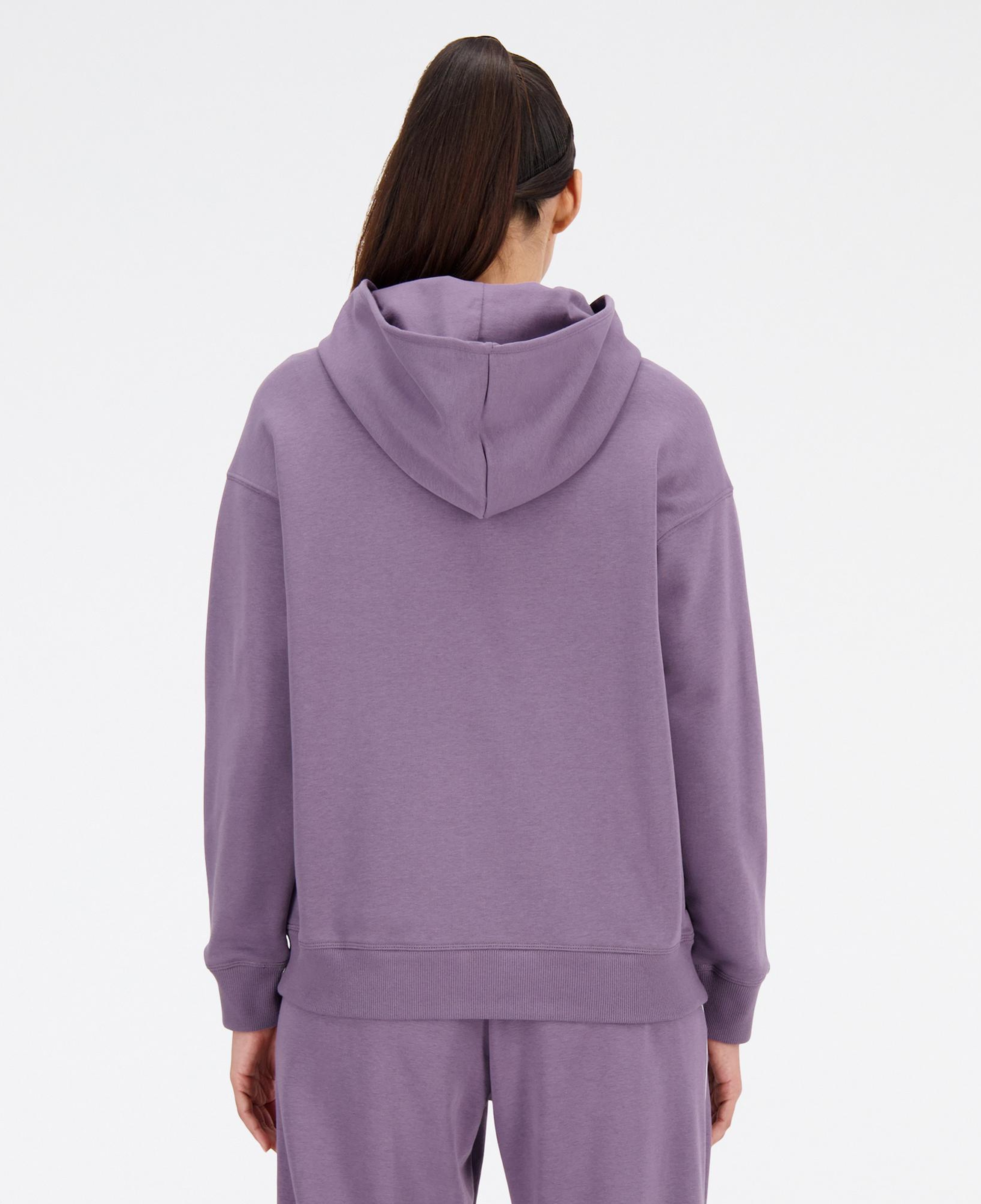 New Balance Essentials French Terry Oversize Kadın Mor Hoodie