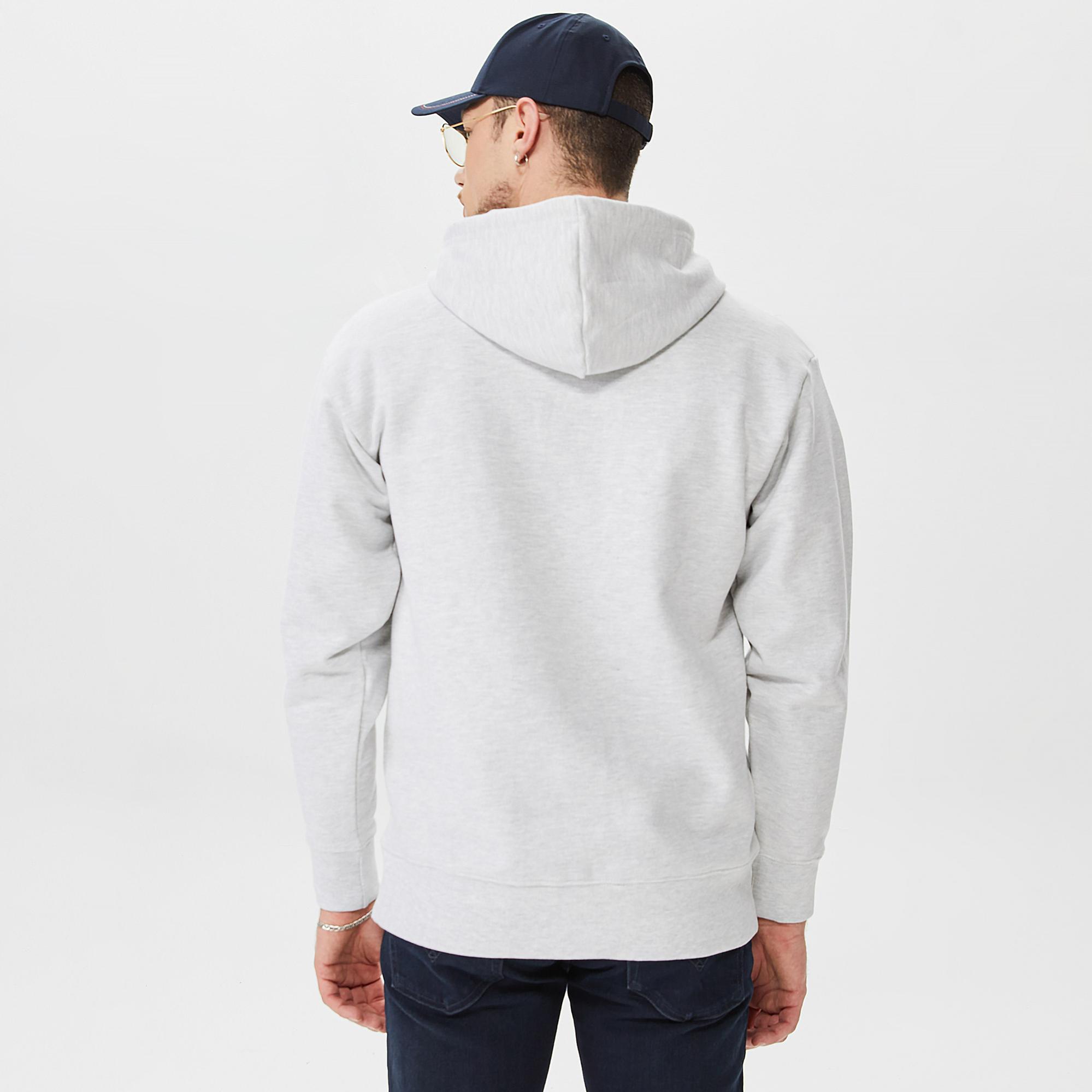 Market Chess Club Applique Fleece Erkek Beyaz Hoodie