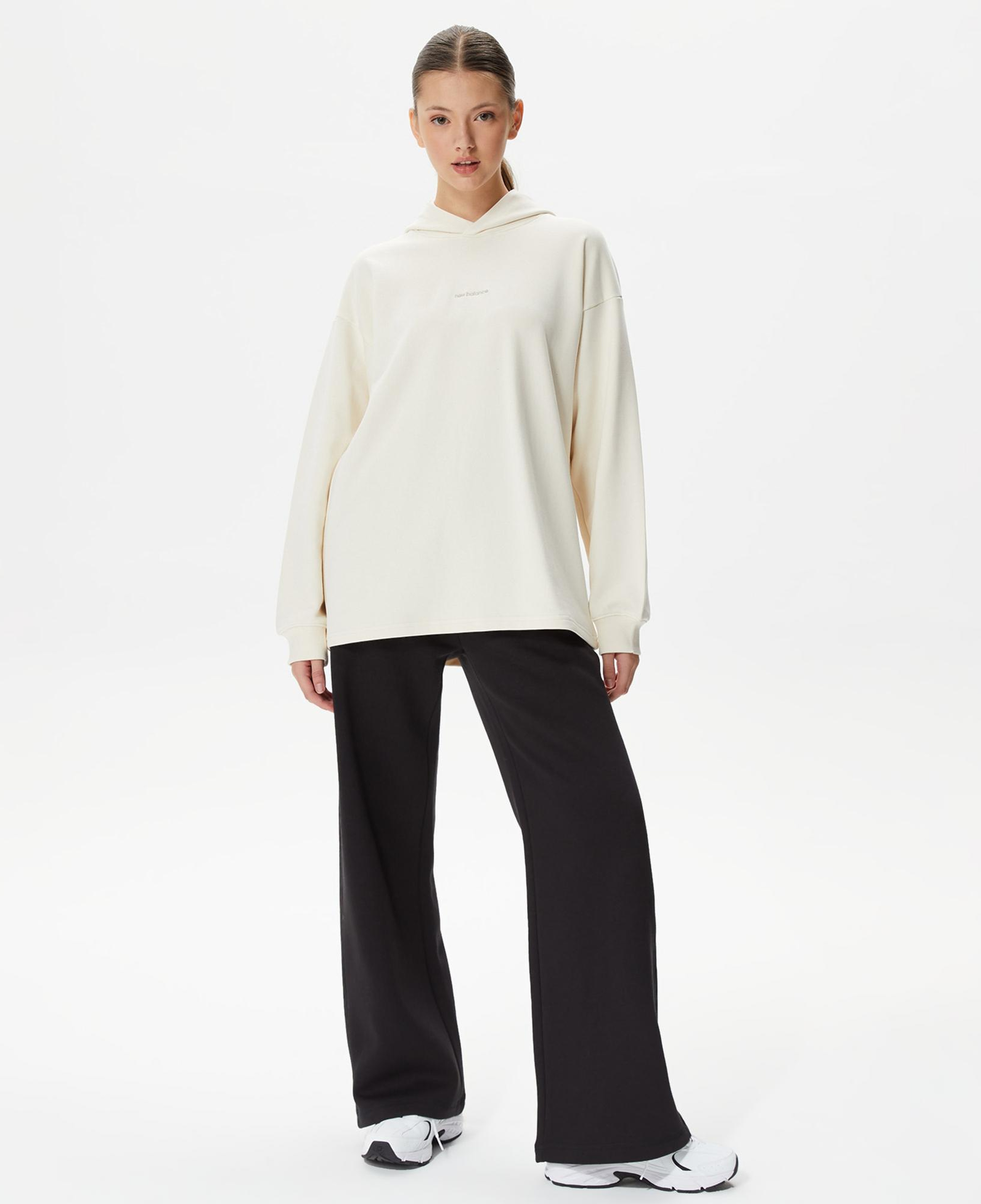 New Balance Athletics Linear Kadın Bej Hoodie