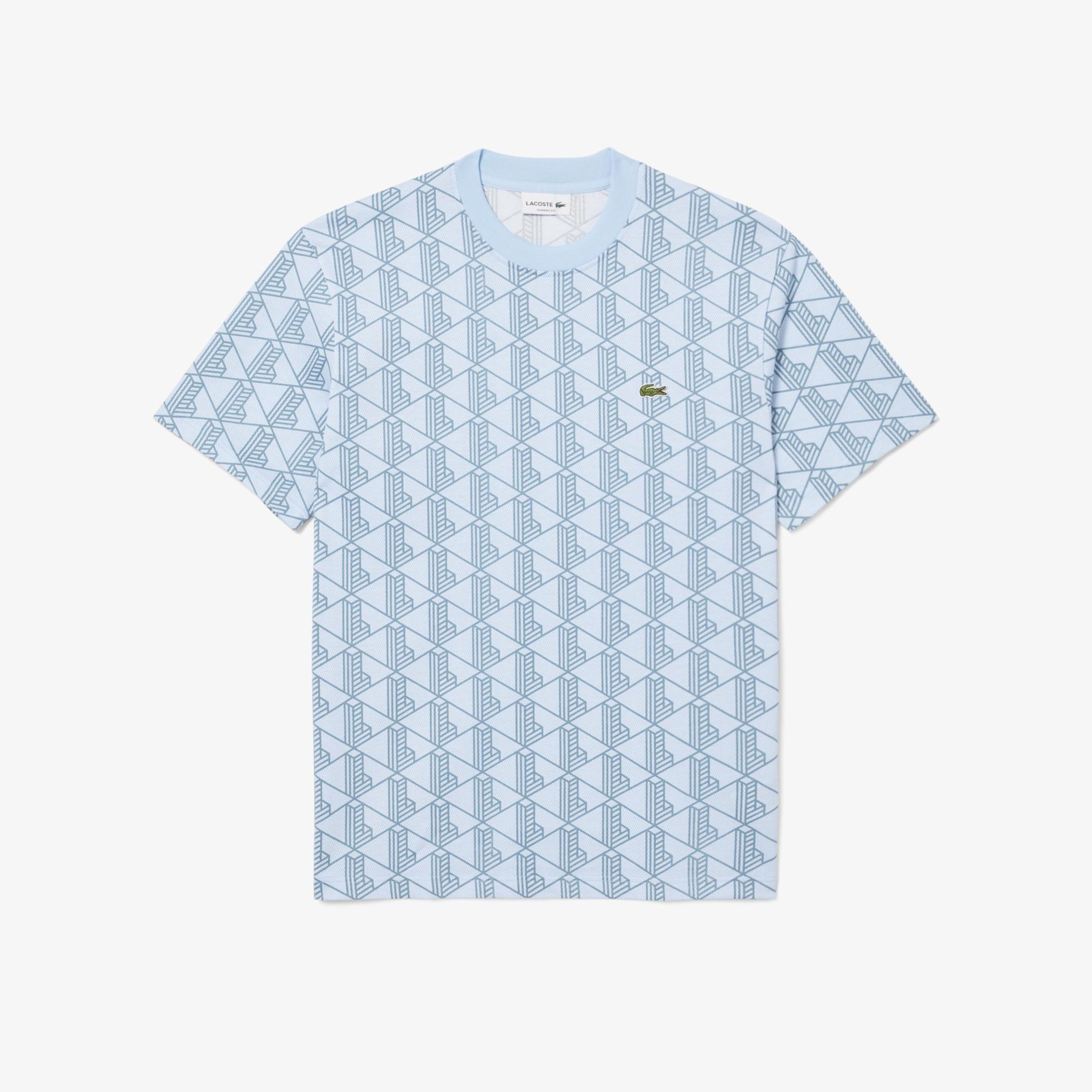 Lacoste Monogram Cotton Erkek Mavi T-Shirt