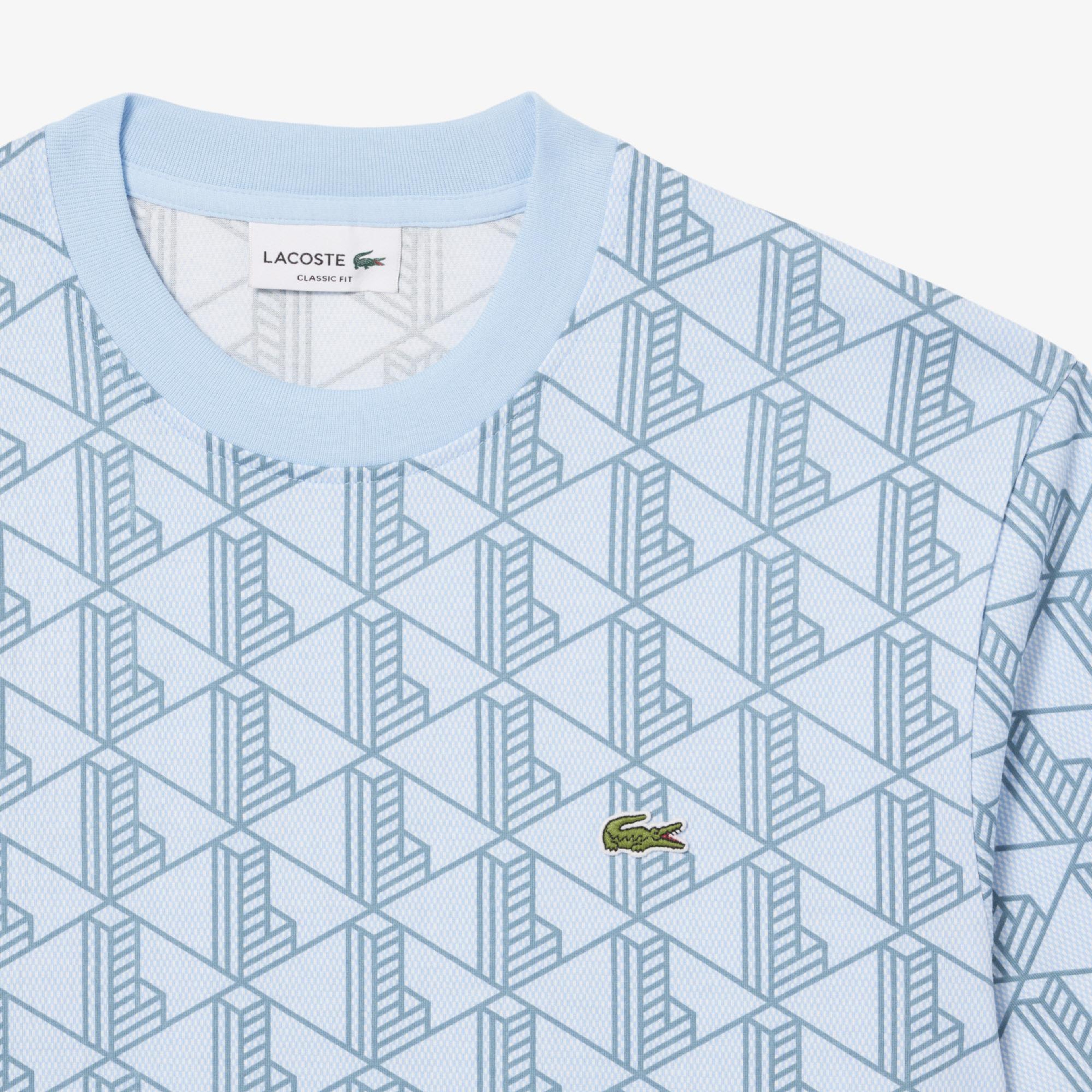 Lacoste Monogram Cotton Erkek Mavi T-Shirt