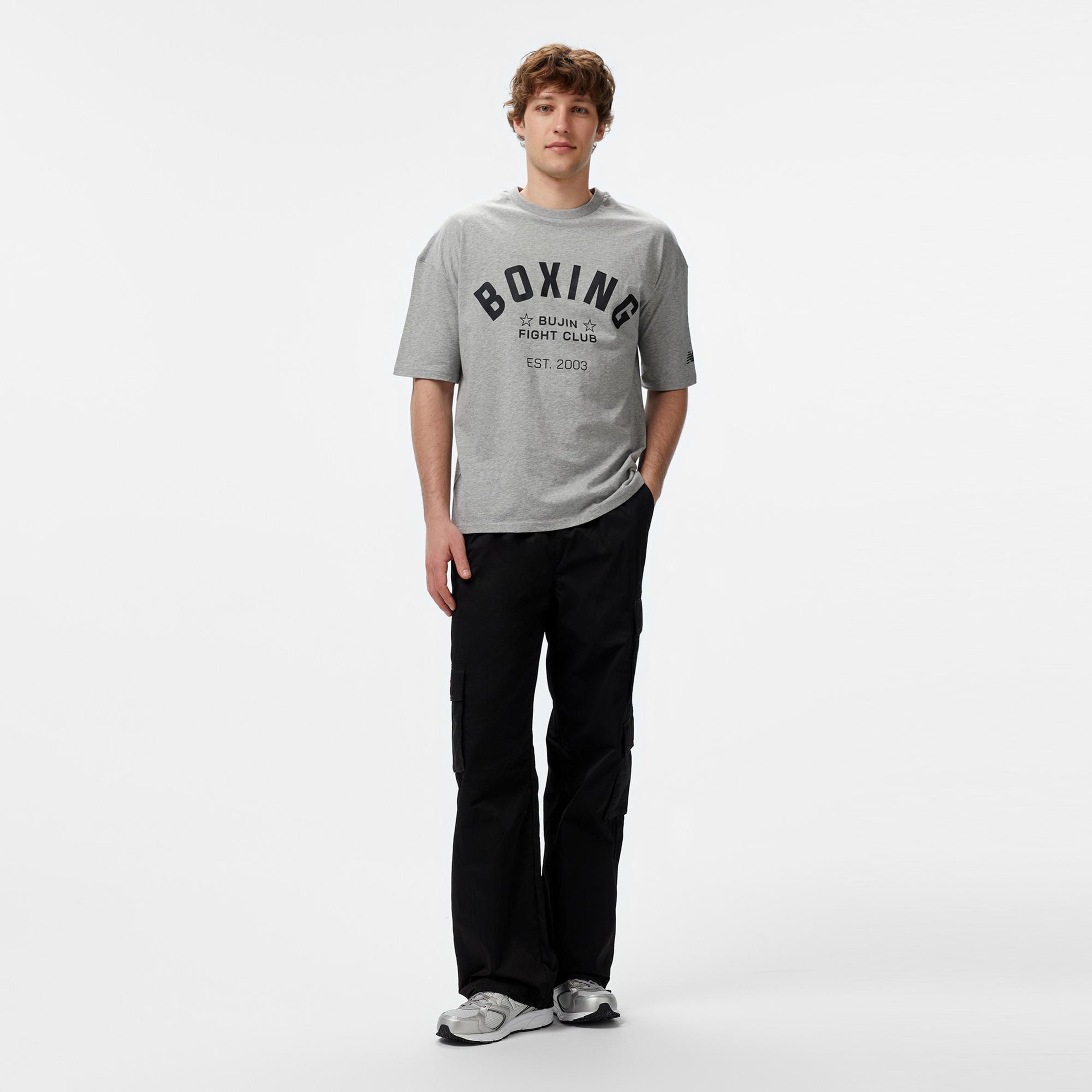 New Balance Bujin Boxing Erkek Gri T-Shirt