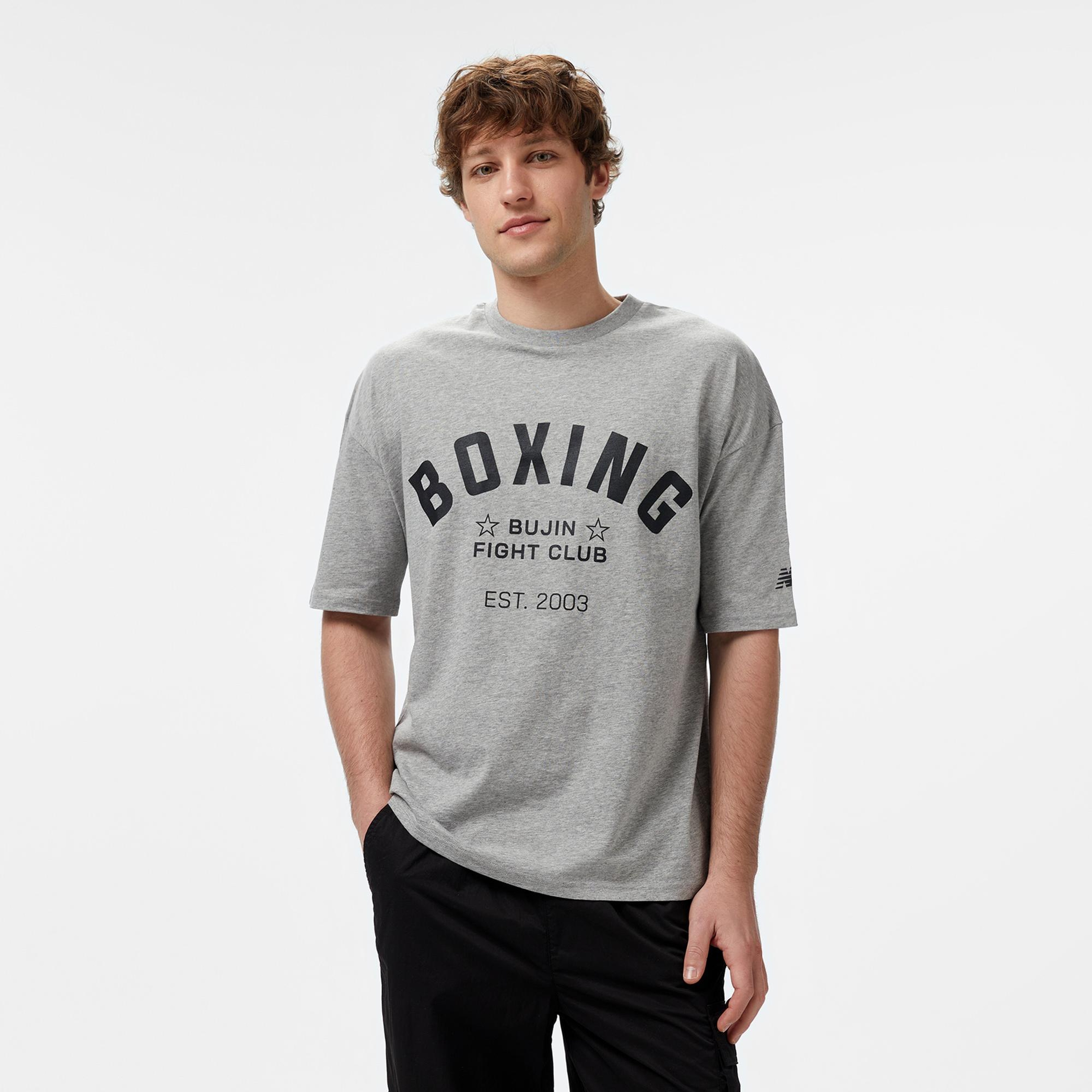 New Balance Bujin Boxing Erkek Gri T-Shirt