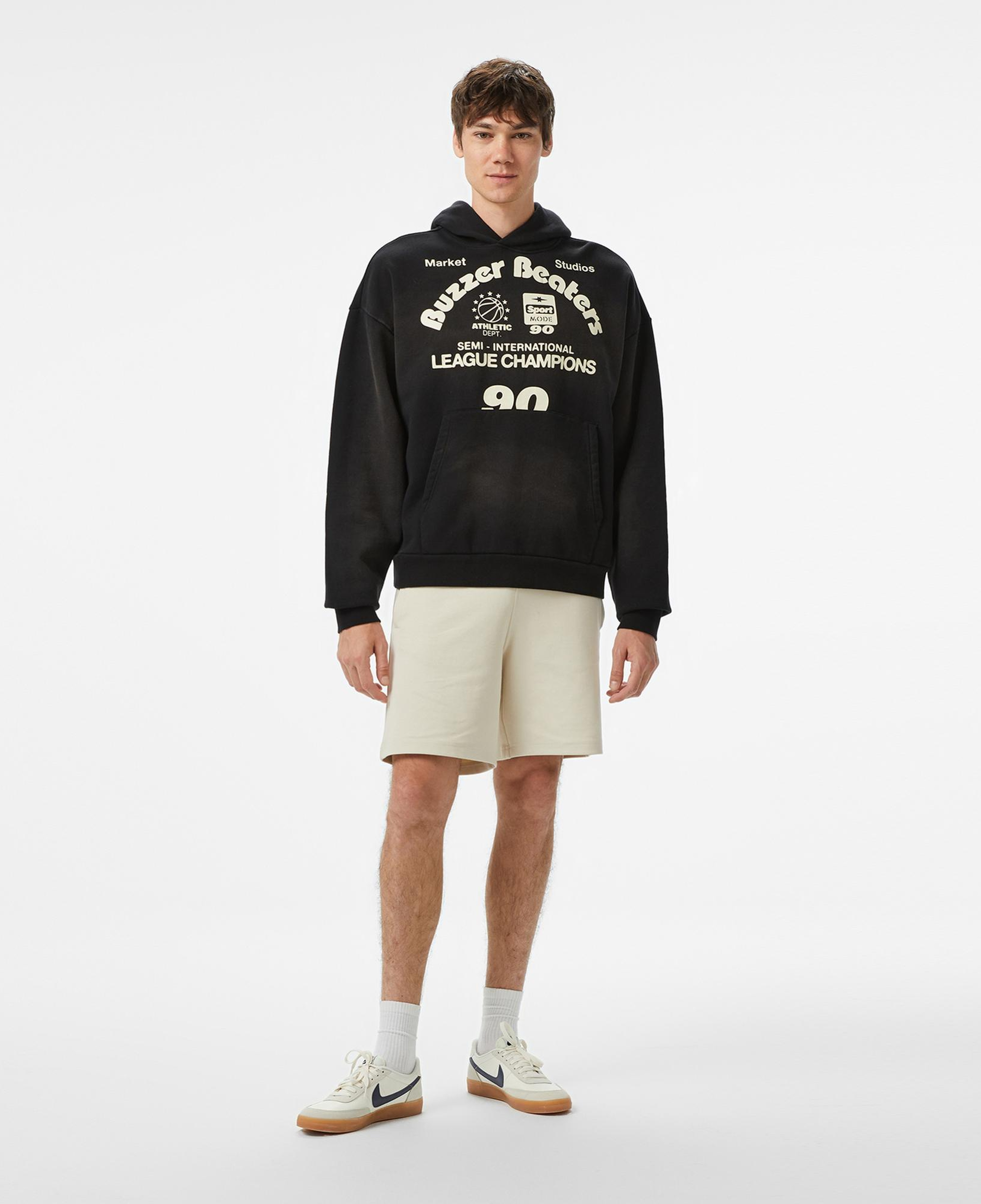 The Market Buzzer Beaters Erkek Siyah Hoodie