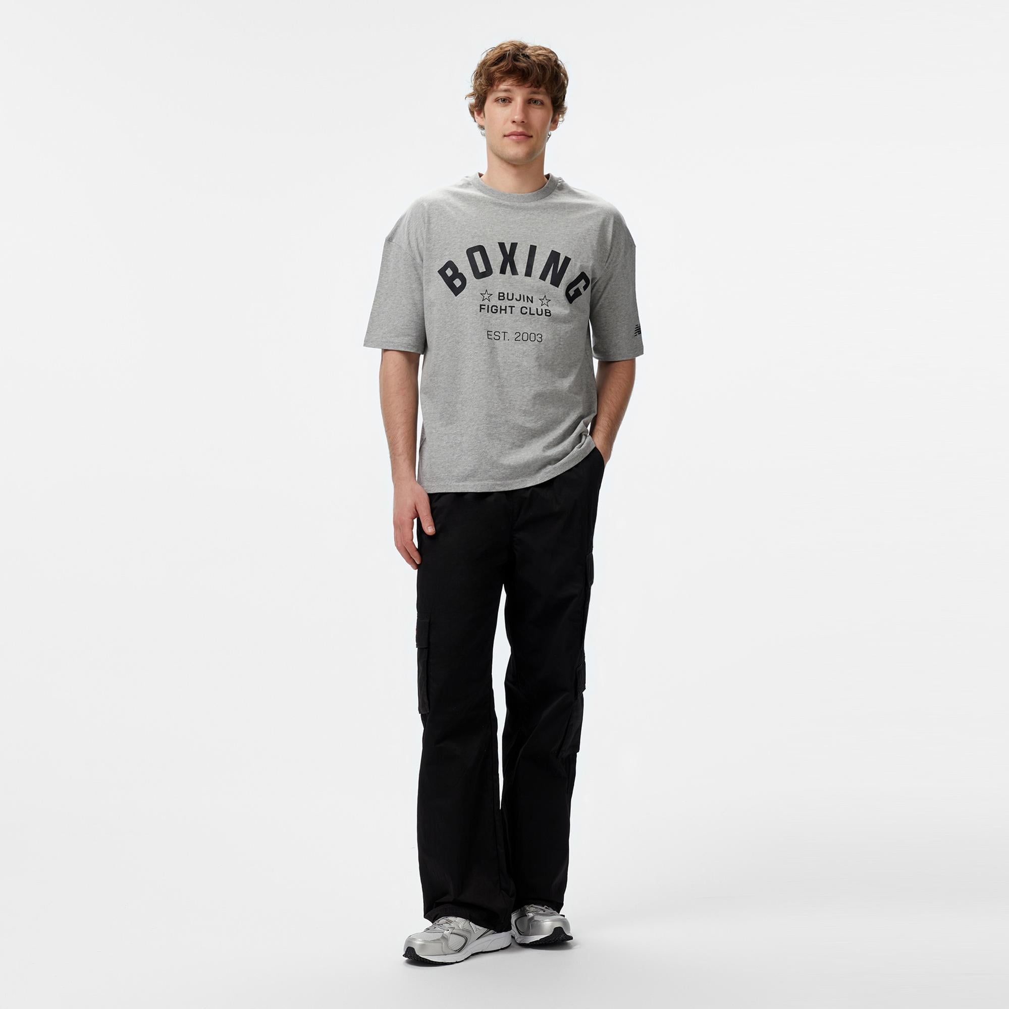 New Balance Bujin Boxing Erkek Gri T-Shirt