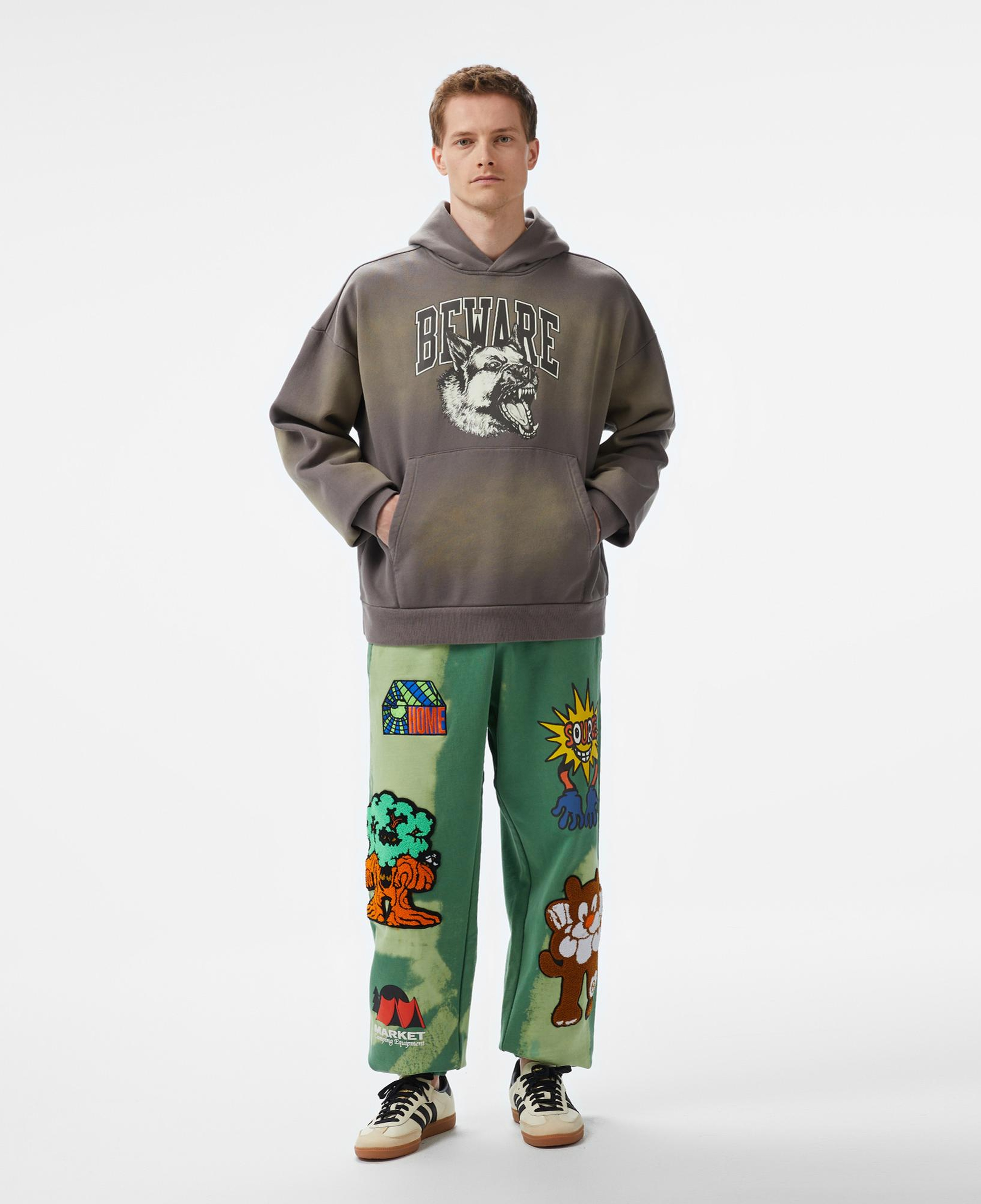 The Market Tonal Beware Erkek Gri Hoodie