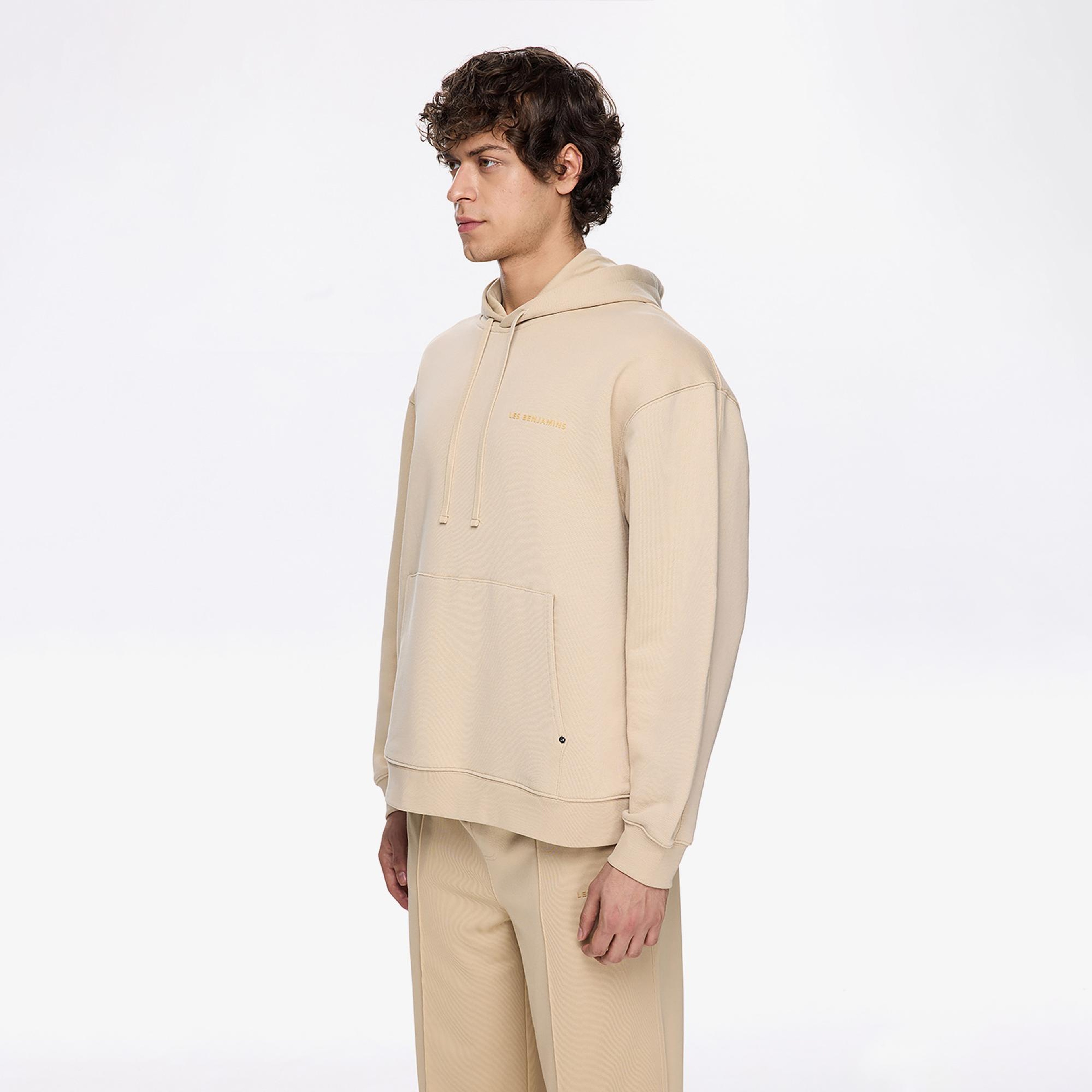 Les Benjamins Classic Erkek Bej Hoodie