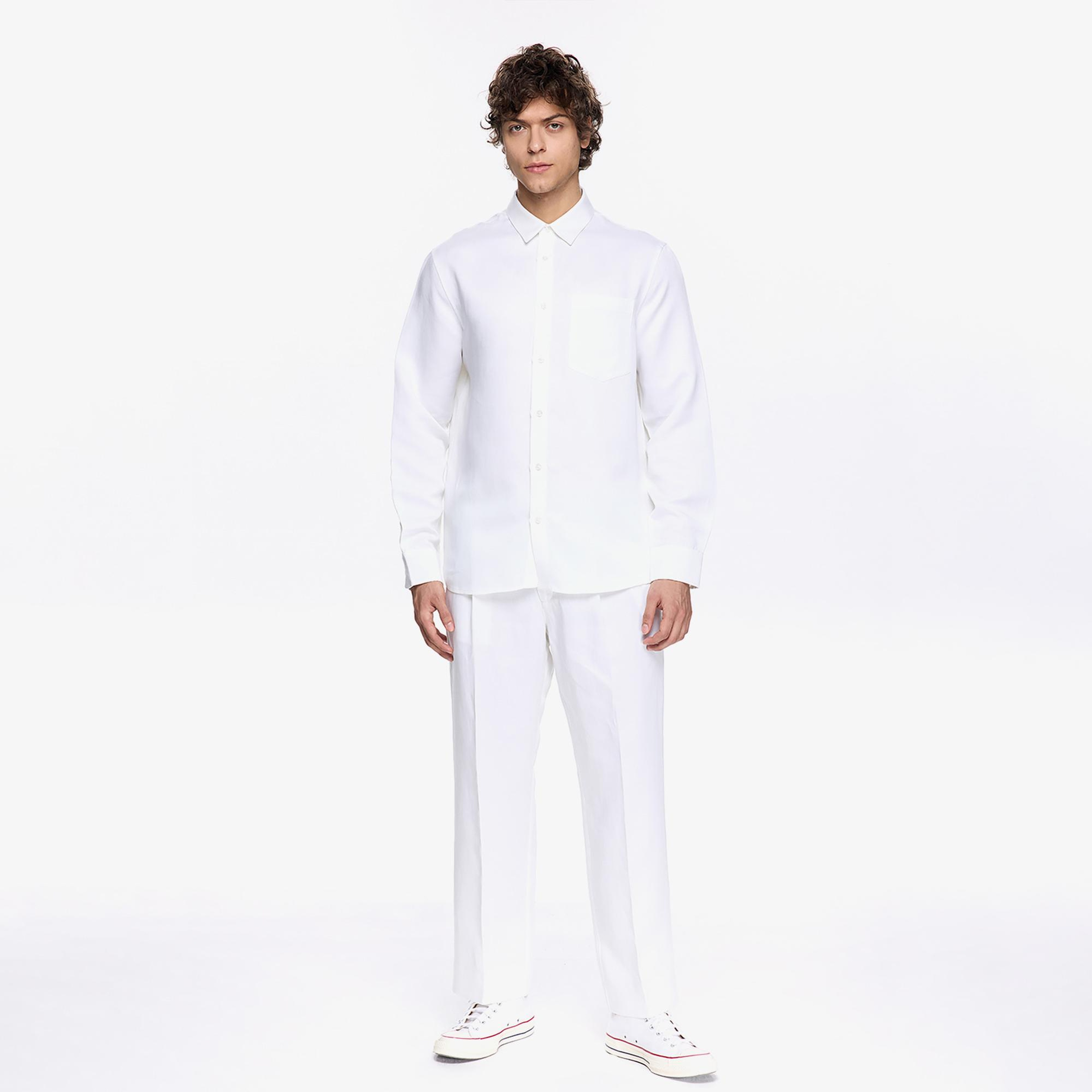 Les Benjamins Classic Erkek Beyaz Gömlek