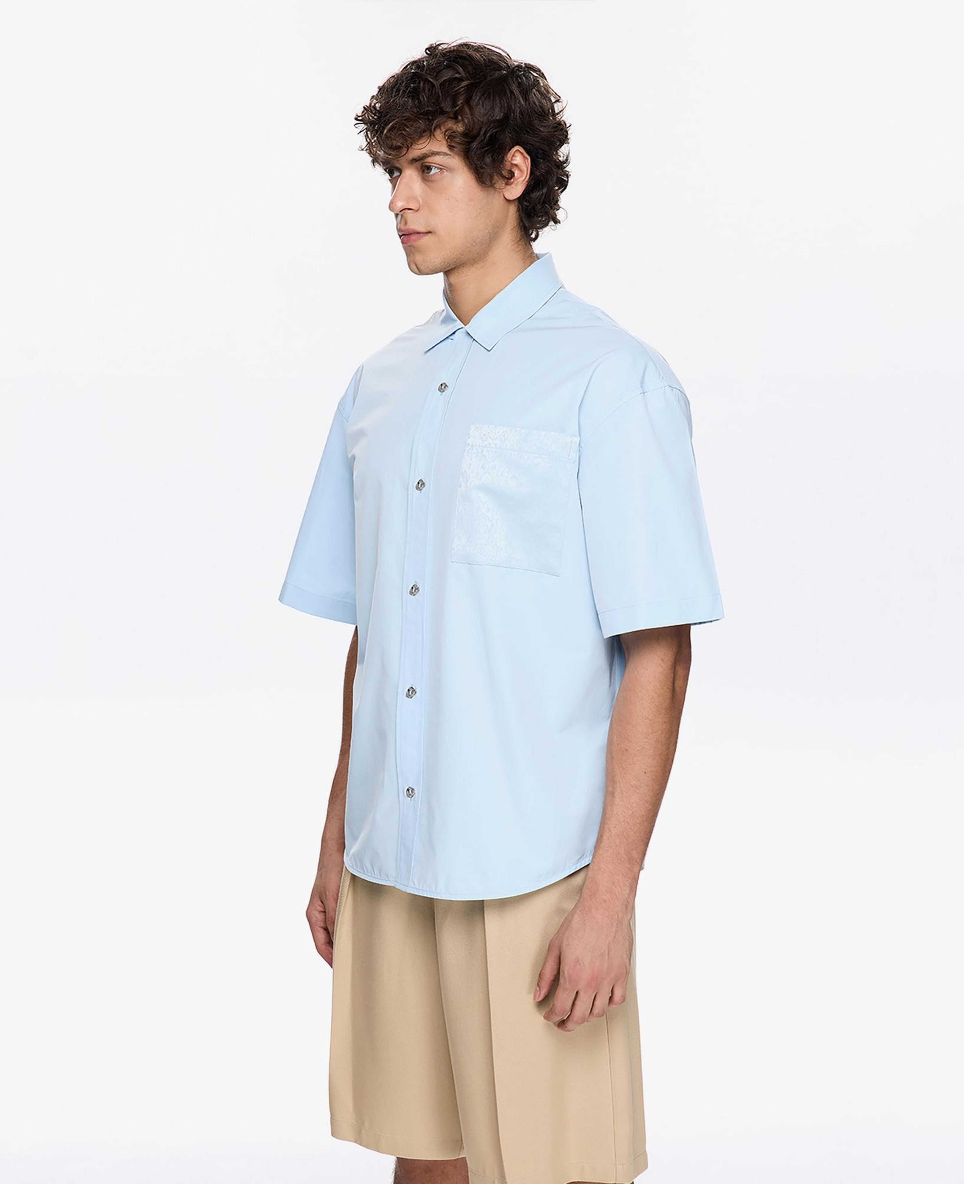 Les Benjamins Classic Erkek Mavi Kısa Kollu Gömlek