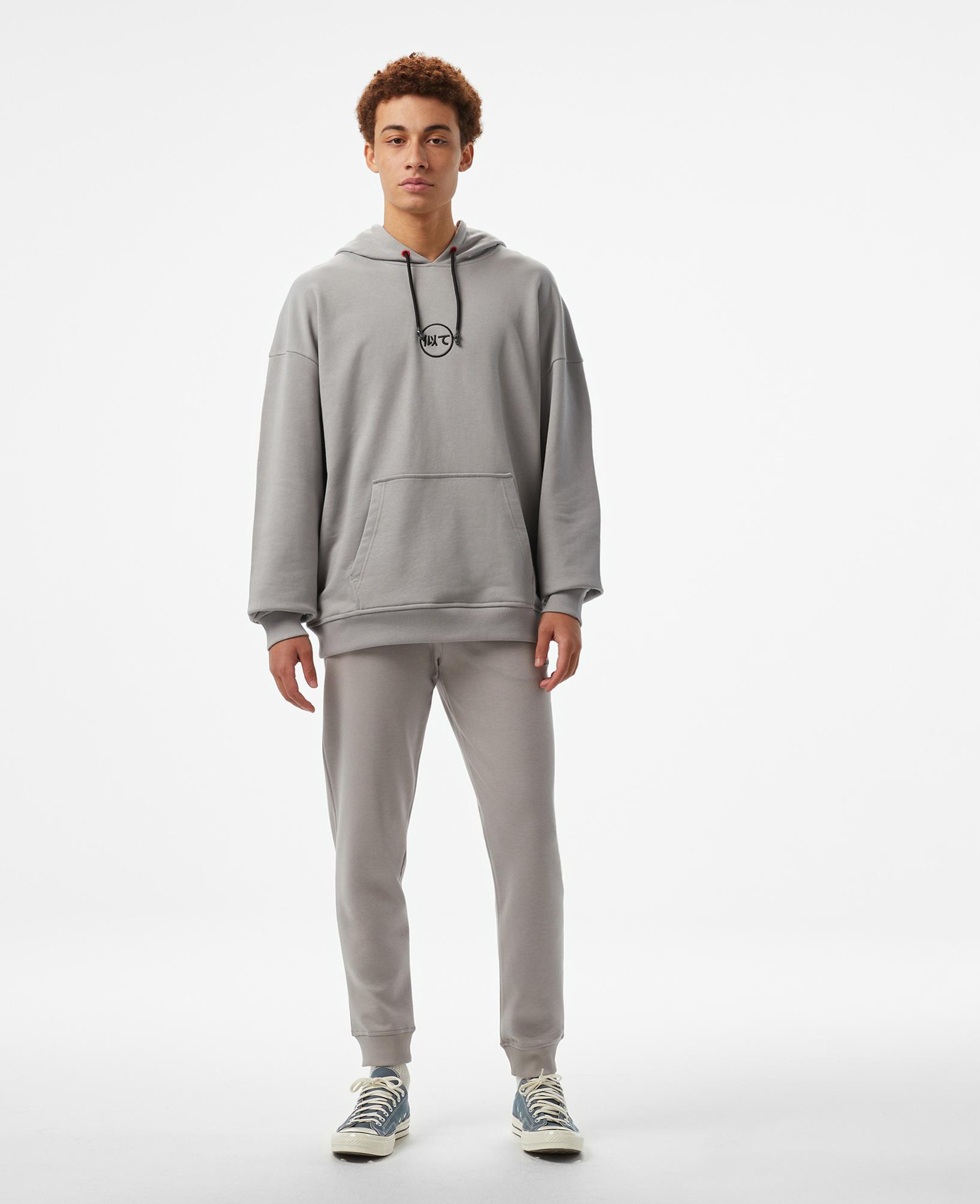 UNITED4 Motto Erkek Gri Hoodie