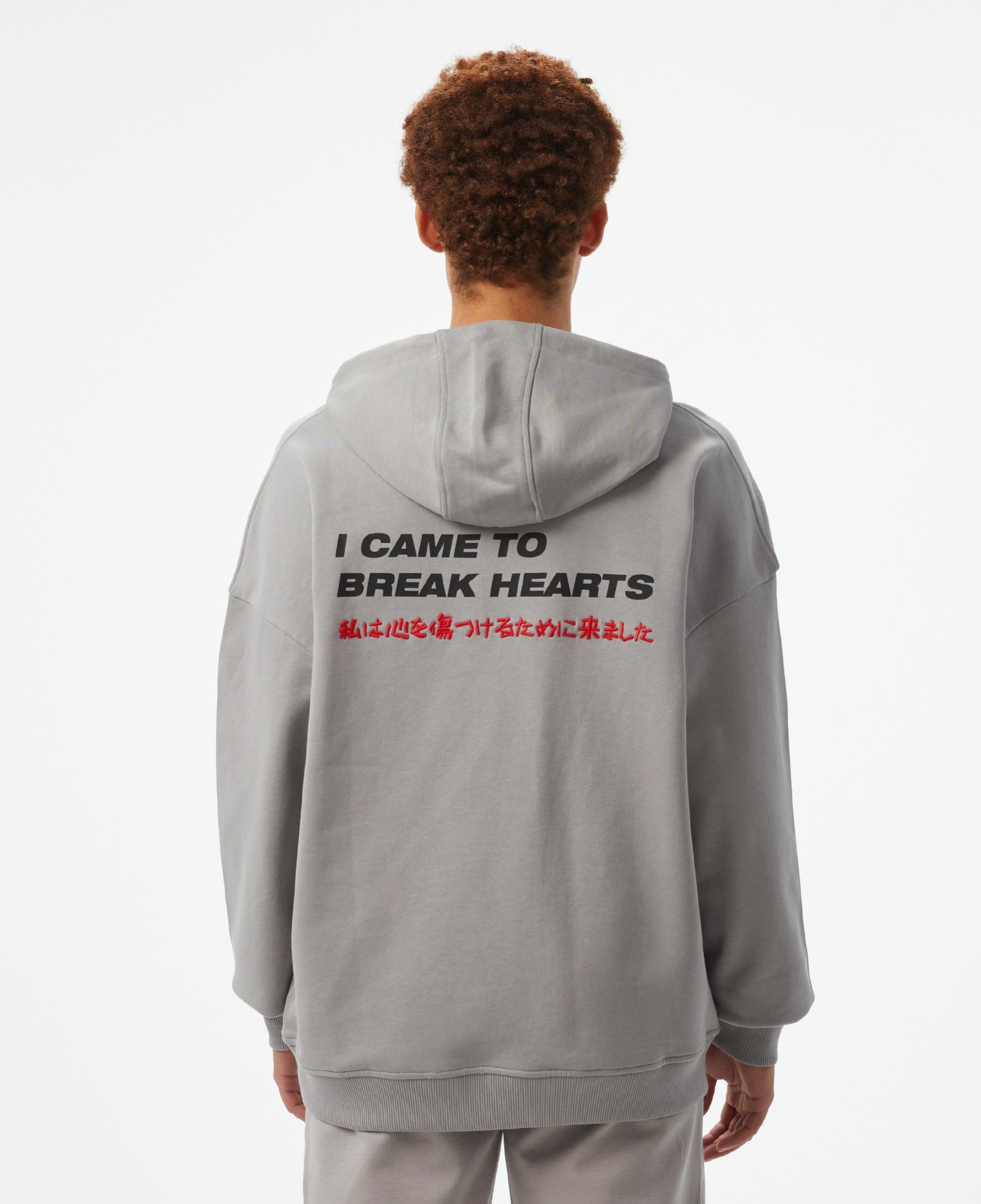 UNITED4 Motto Erkek Gri Hoodie