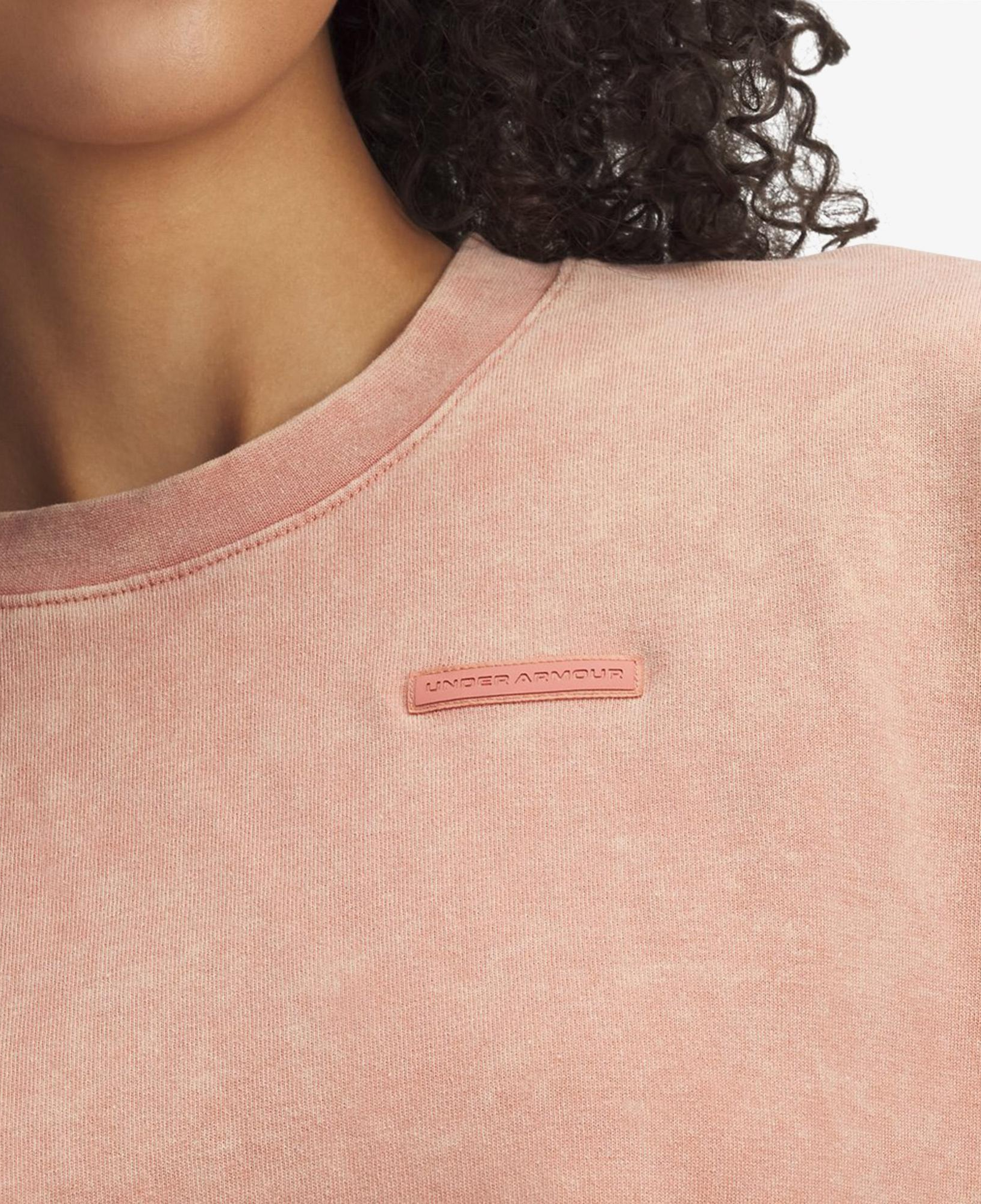 Under Armour Heavyweight Wash Kadın Crop Pembe T-Shirt