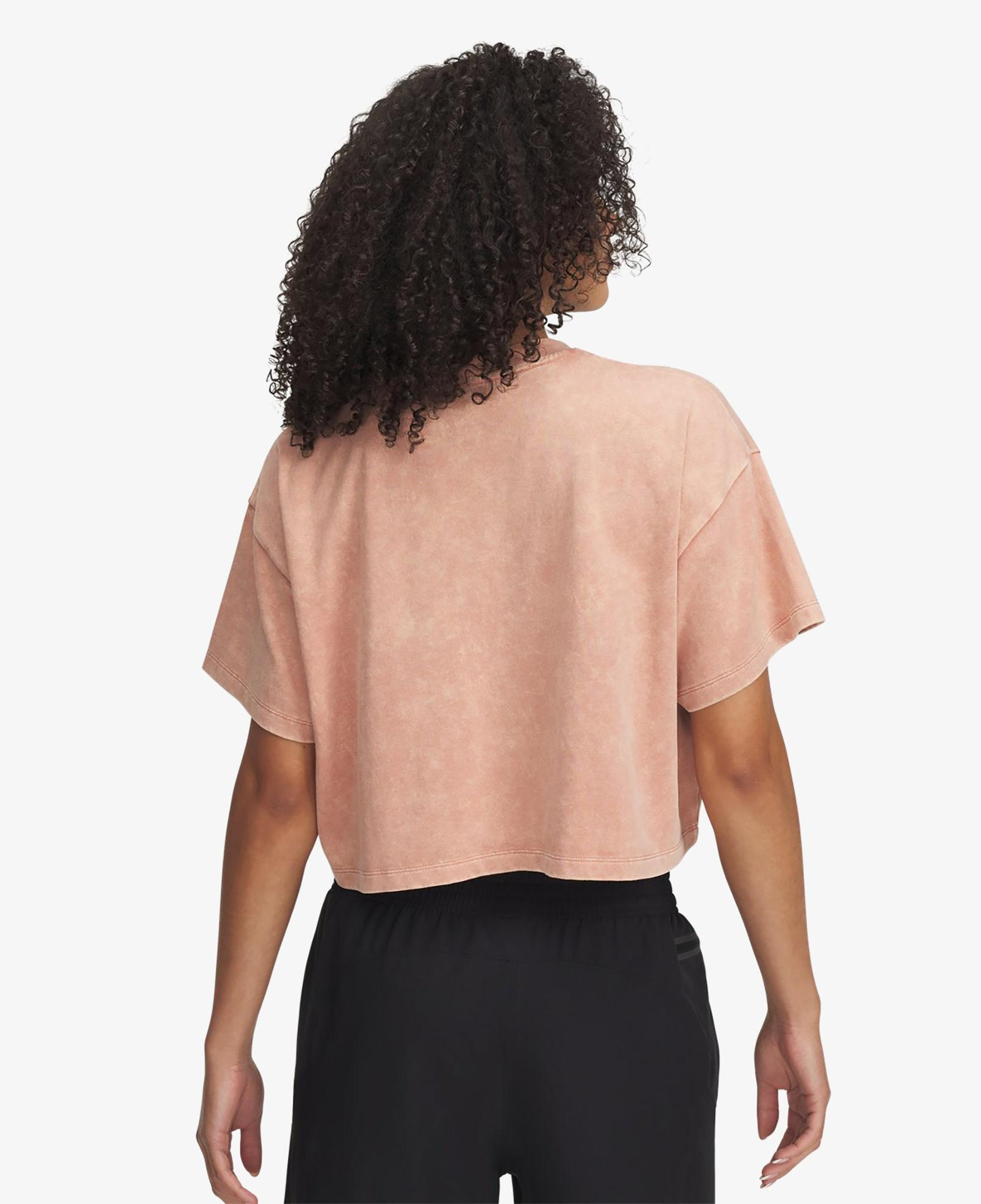 Under Armour Heavyweight Wash Kadın Crop Pembe T-Shirt