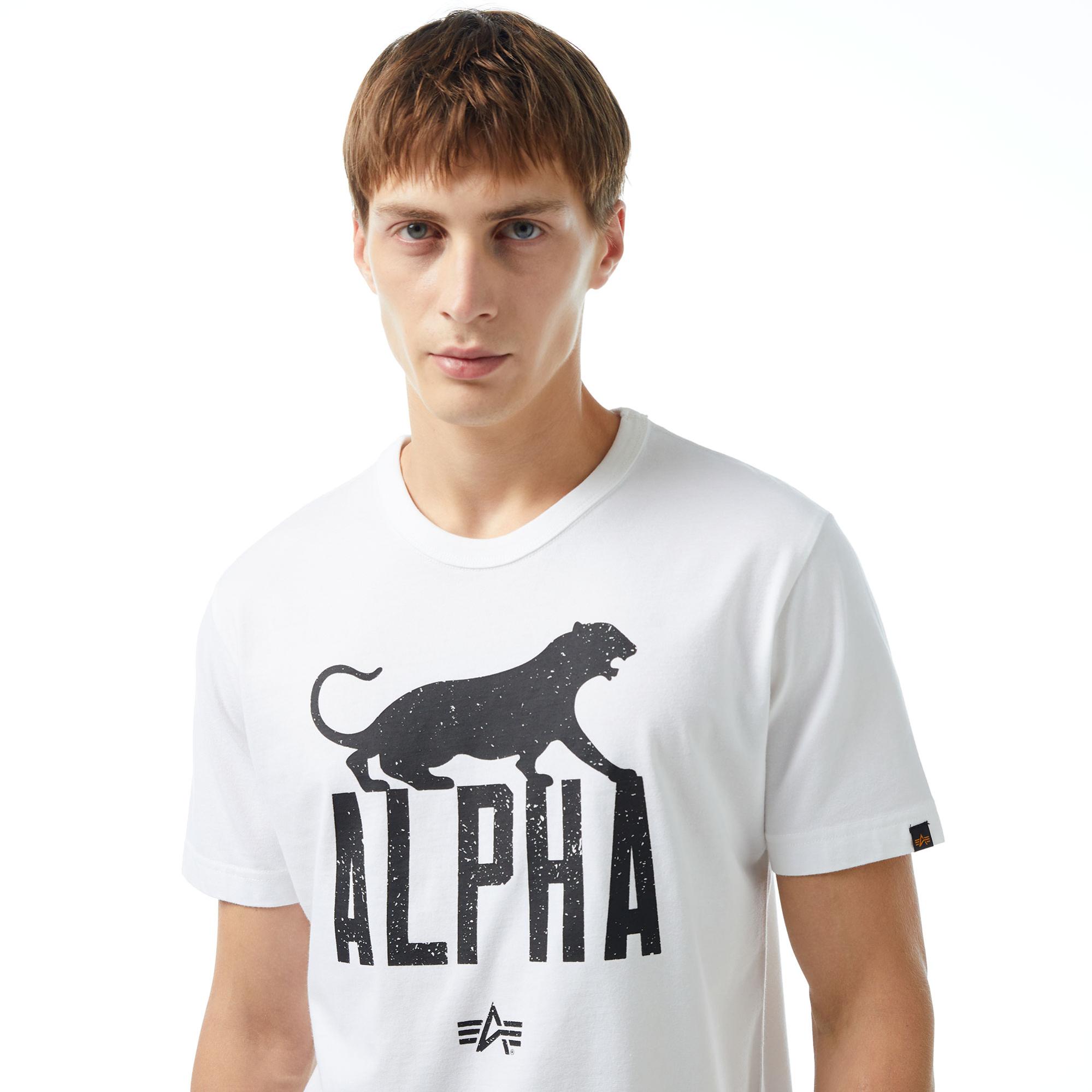 Alpha Industries Alpha Leopard Erkek Beyaz T-Shirt