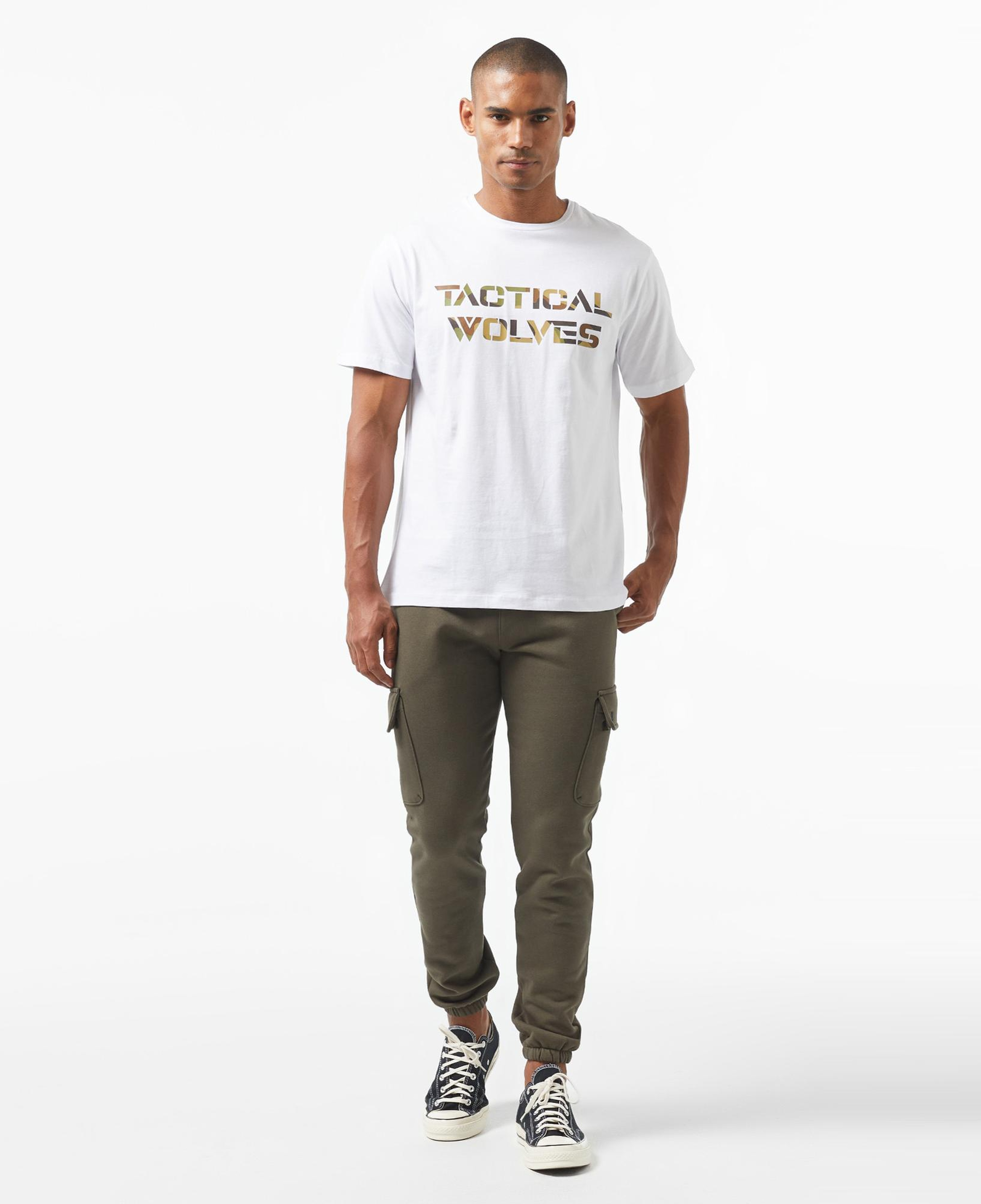 Tactical Wolves Woodland Kamo Erkek Beyaz T-Shirt