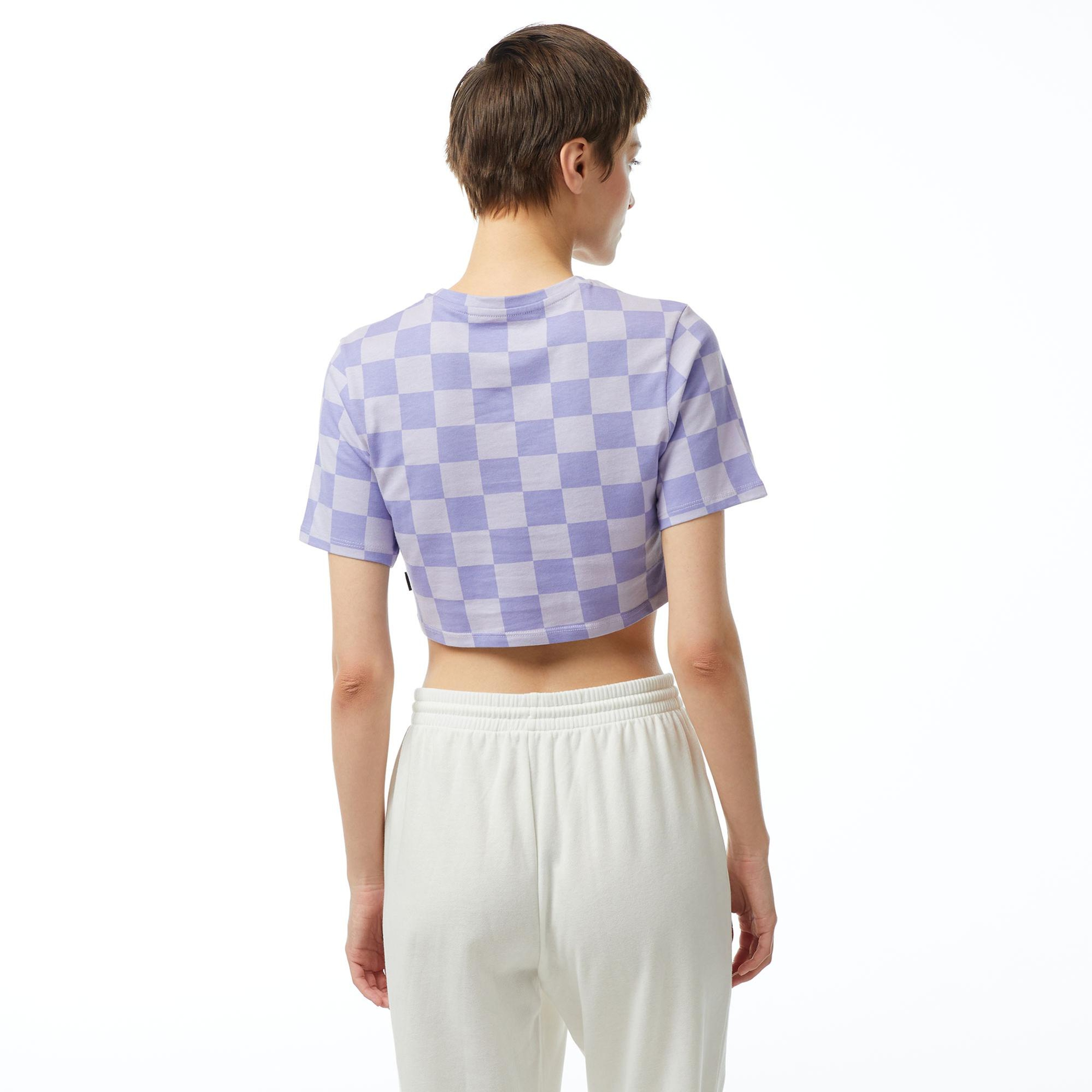Vans Checker Crew Crop ii Kadın Mor T-Shirt