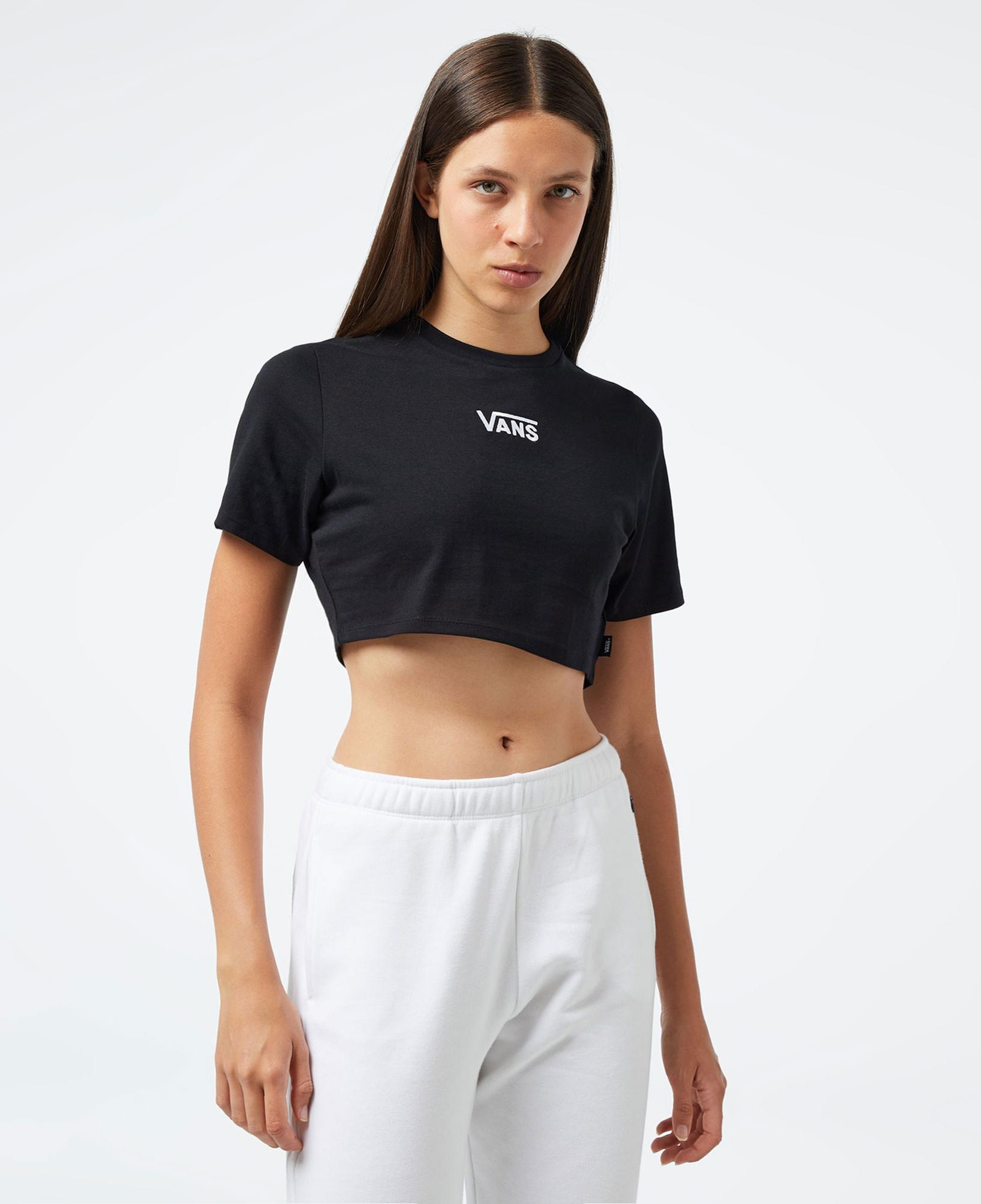 Vans Flying V Crew Crop ii Kadın Siyah T-Shirt