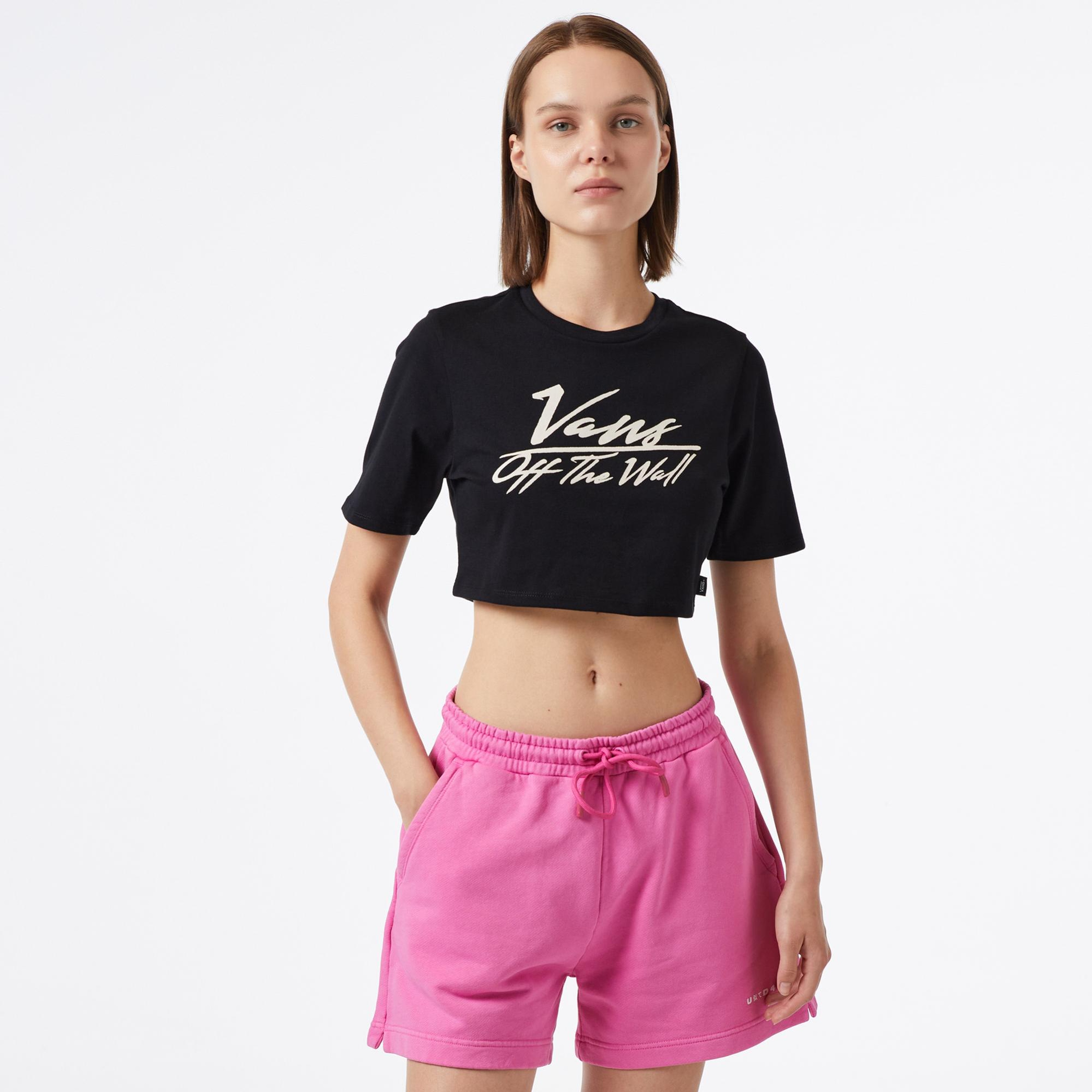 Vans Go Anyplace - Crew Cut Kadın Siyah Crop T-Shirt