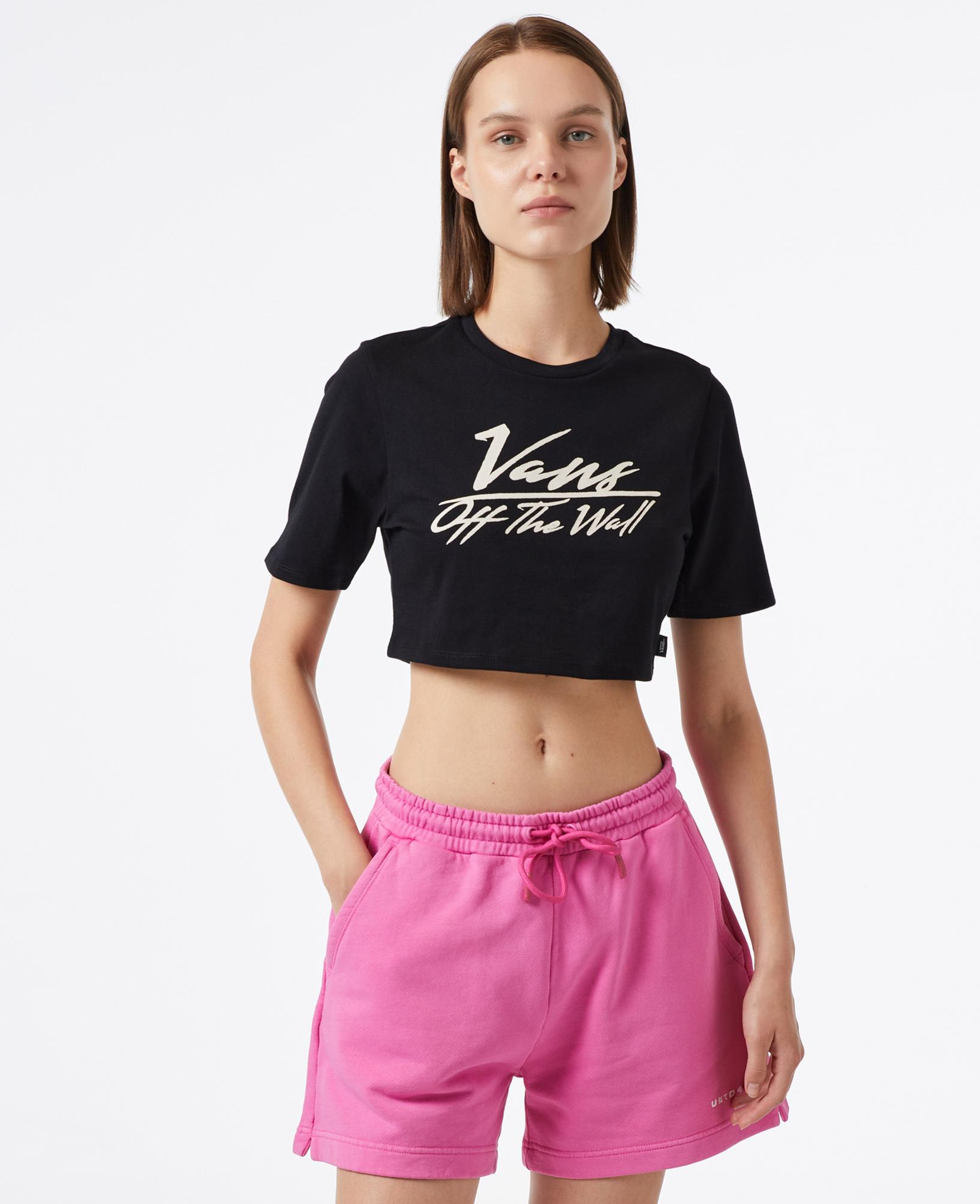 Vans Go Anyplace - Crew Cut Kadın Siyah Crop T-Shirt
