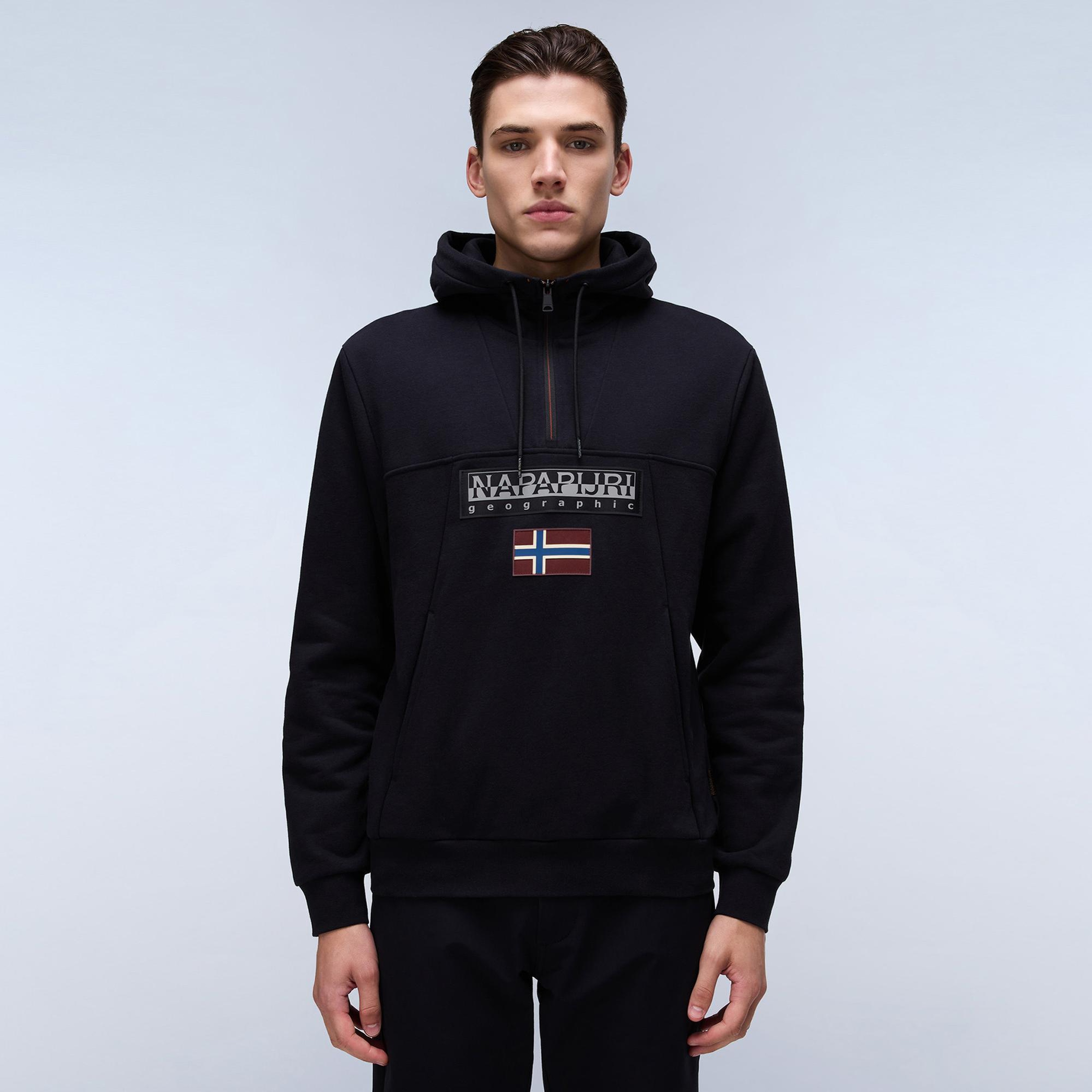 Napapijri Burgee Hzh 2.0 Erkek Siyah Sweatshirt