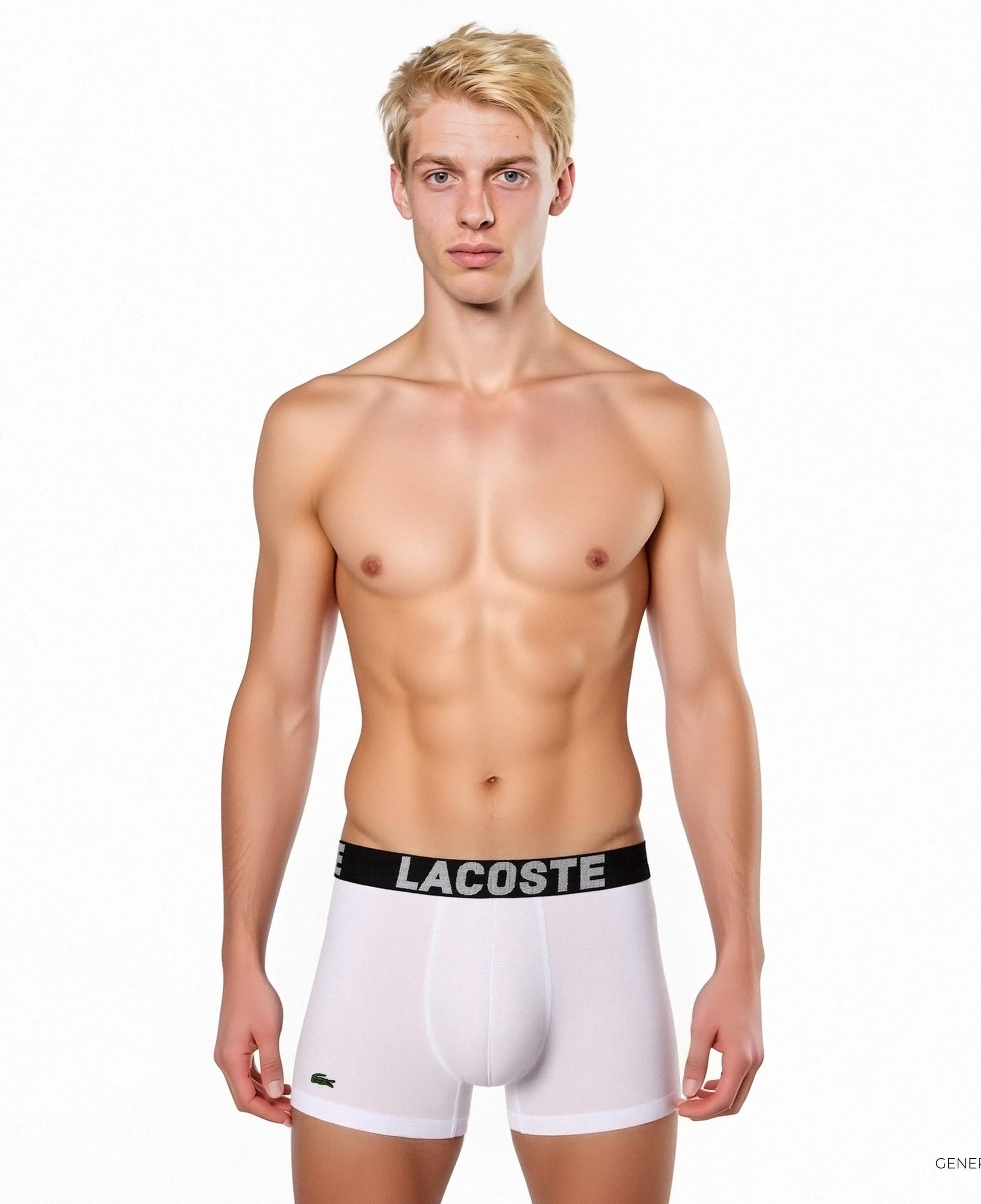 Lacoste Erkek Baskılı 3'lü Renkli Boxer