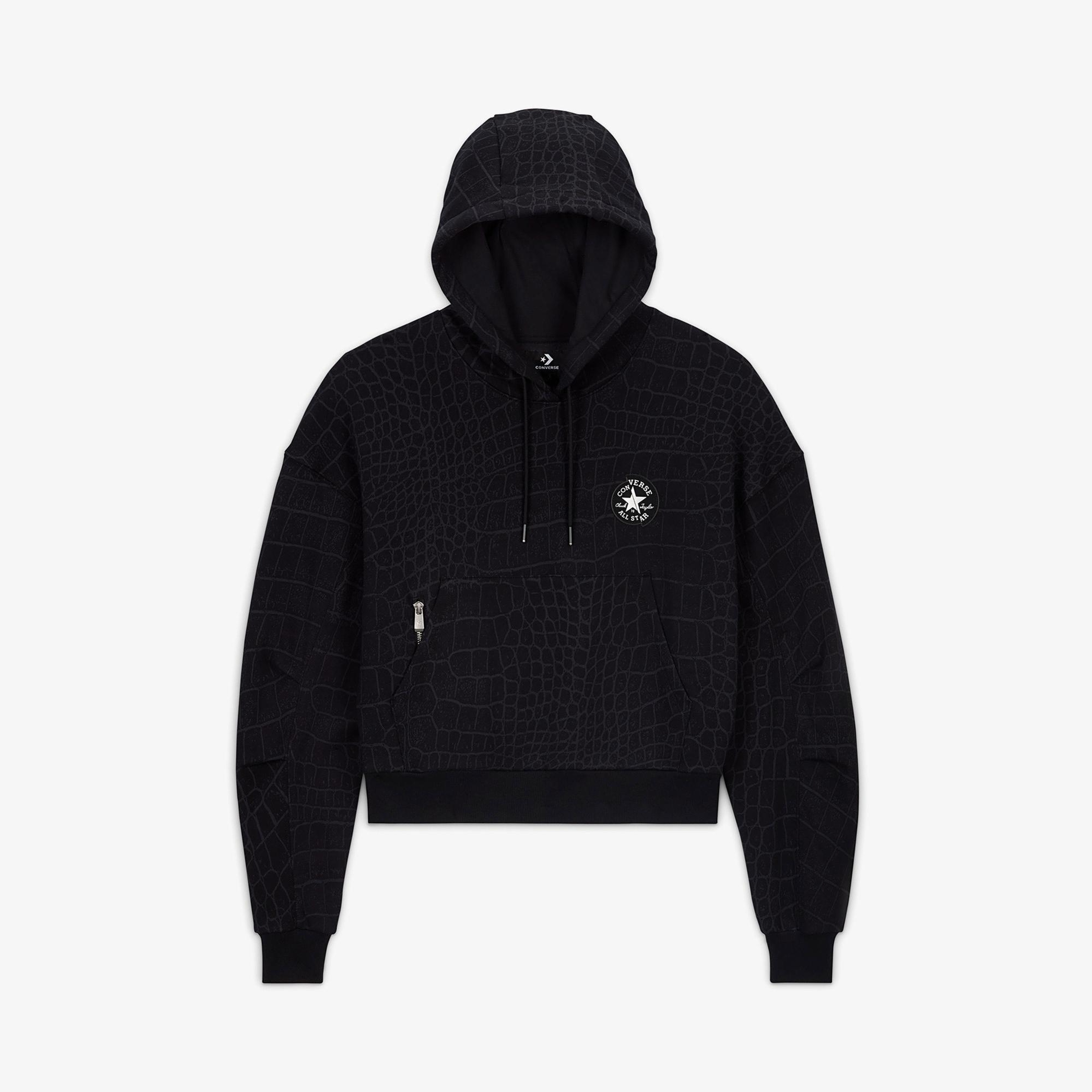Converse Kadın Desenli Siyah Hoodie