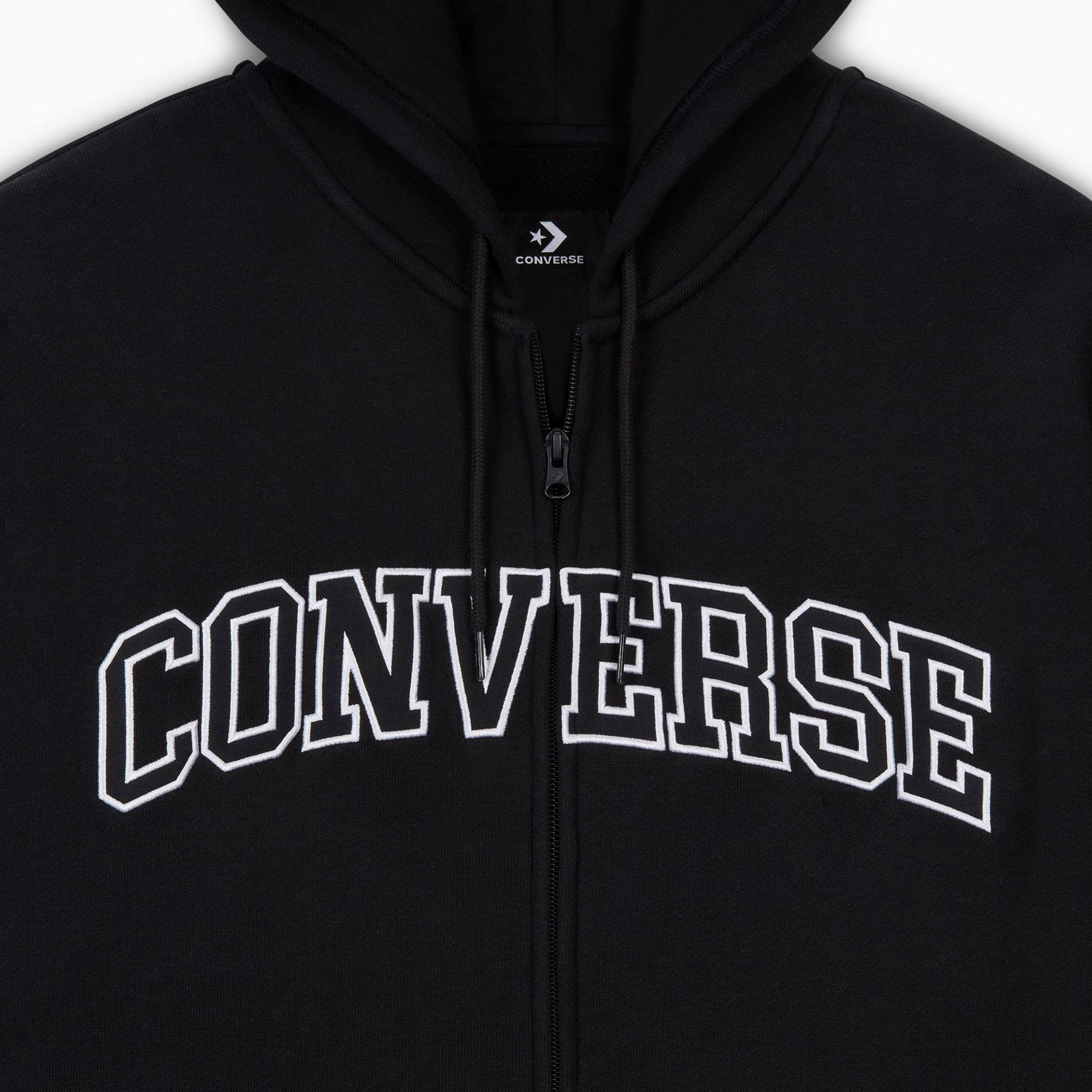 Converse Erkek Fermuarlı Siyah Hoodie