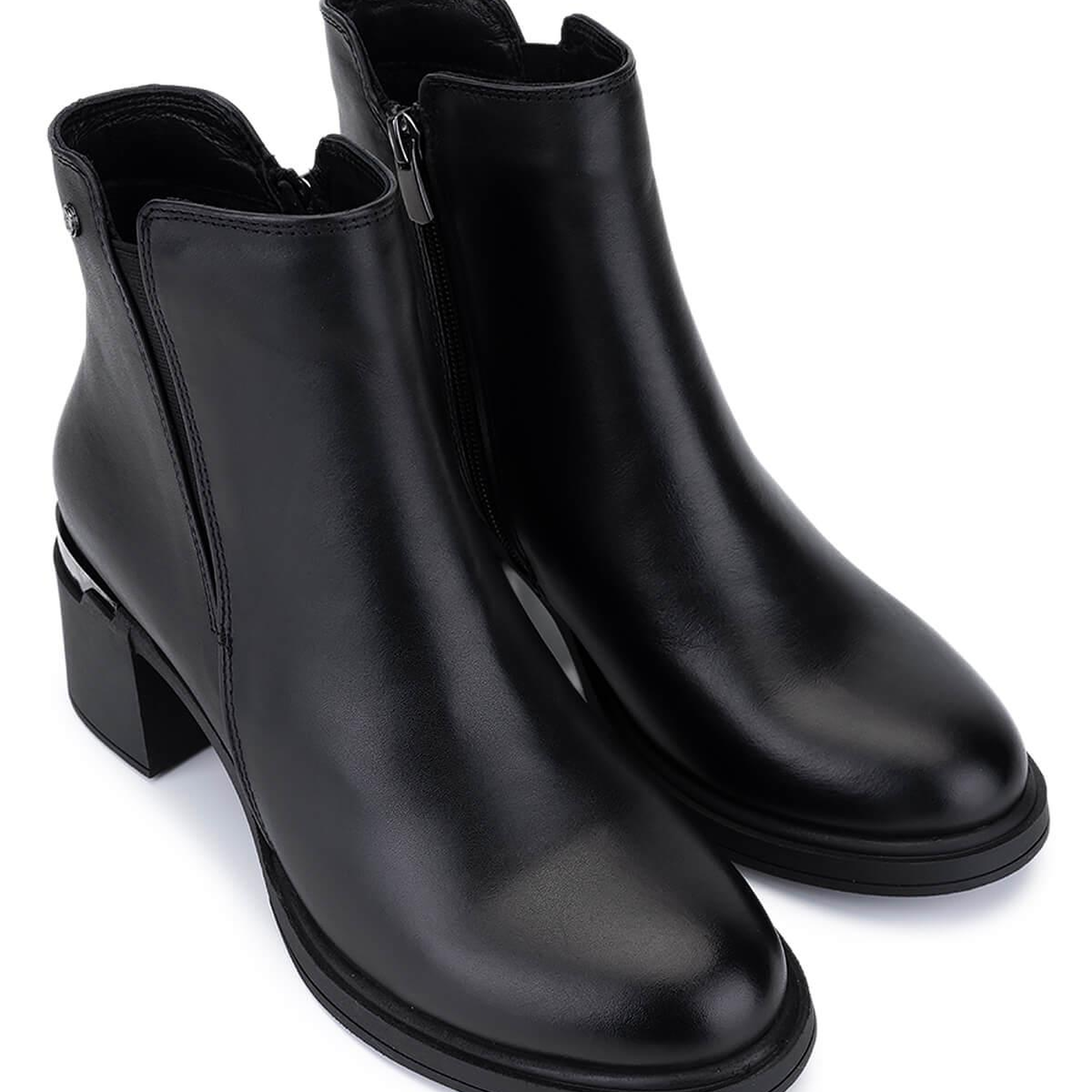 Tamer Tanca Kadın Hakiki Deri Siyah Deri Topuklu Bot