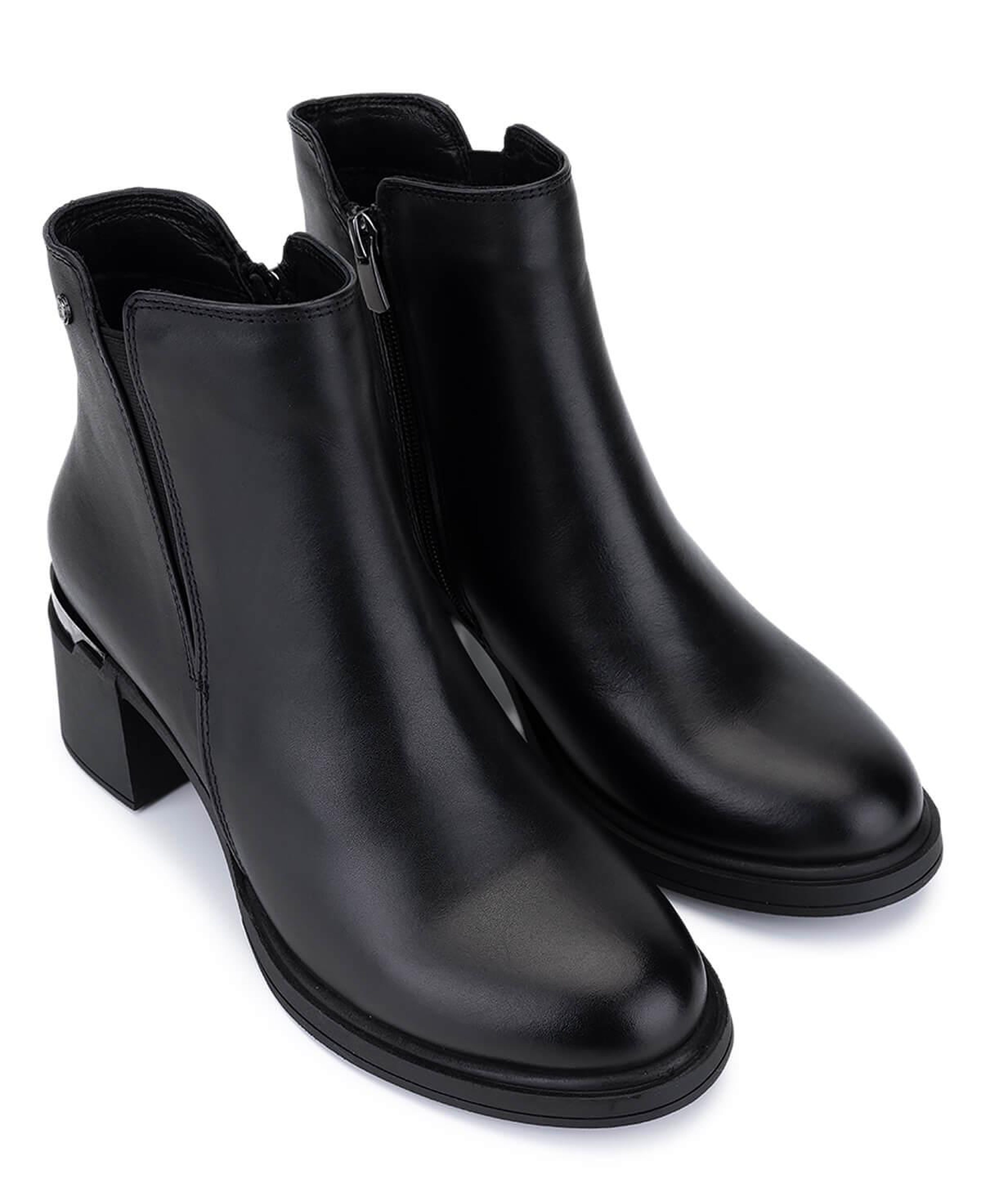 Tamer Tanca Kadın Hakiki Deri Siyah Deri Topuklu Bot