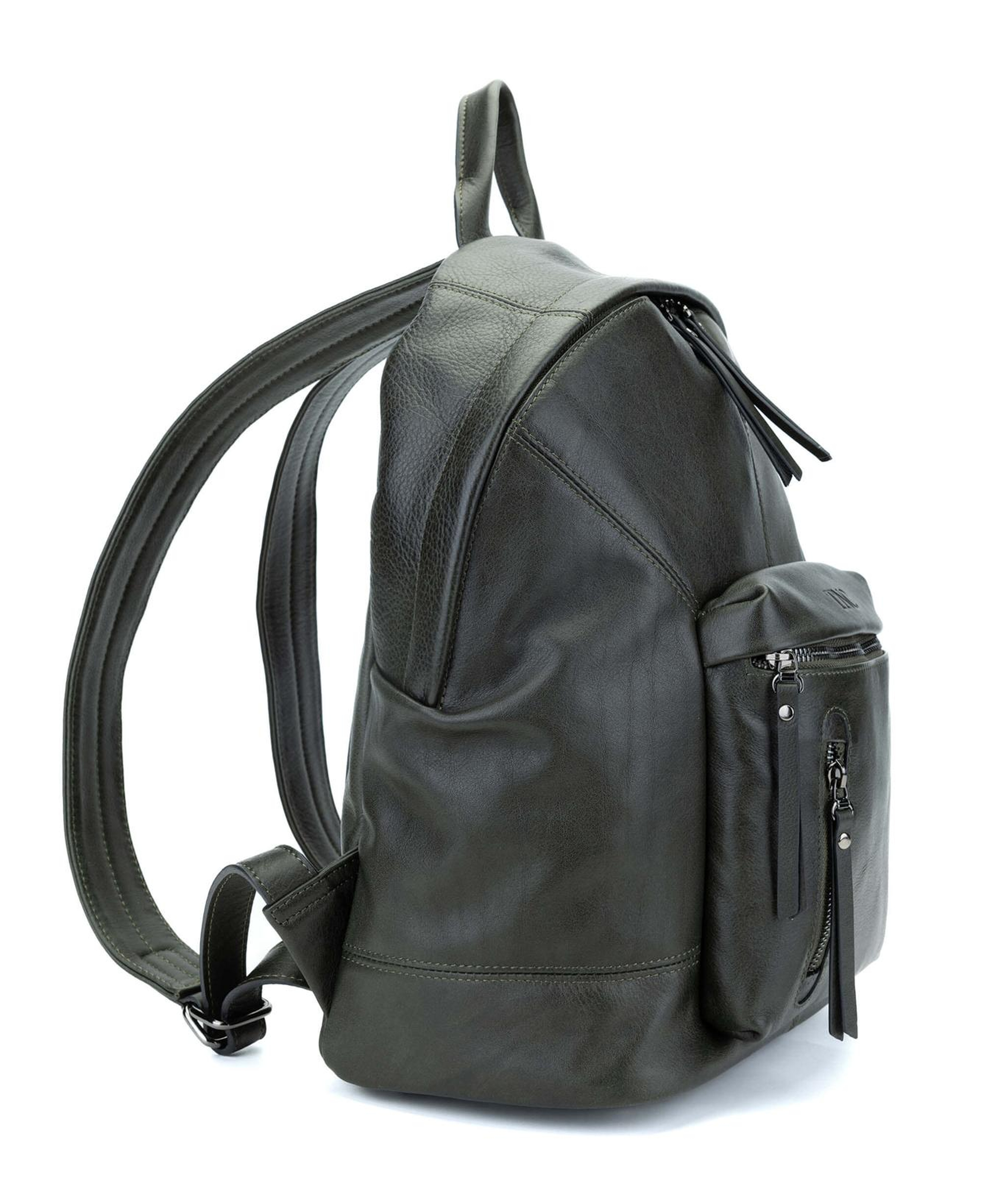 Tamer Tanca Erkek Hakiki Deri Yeşil Sırt Çantası