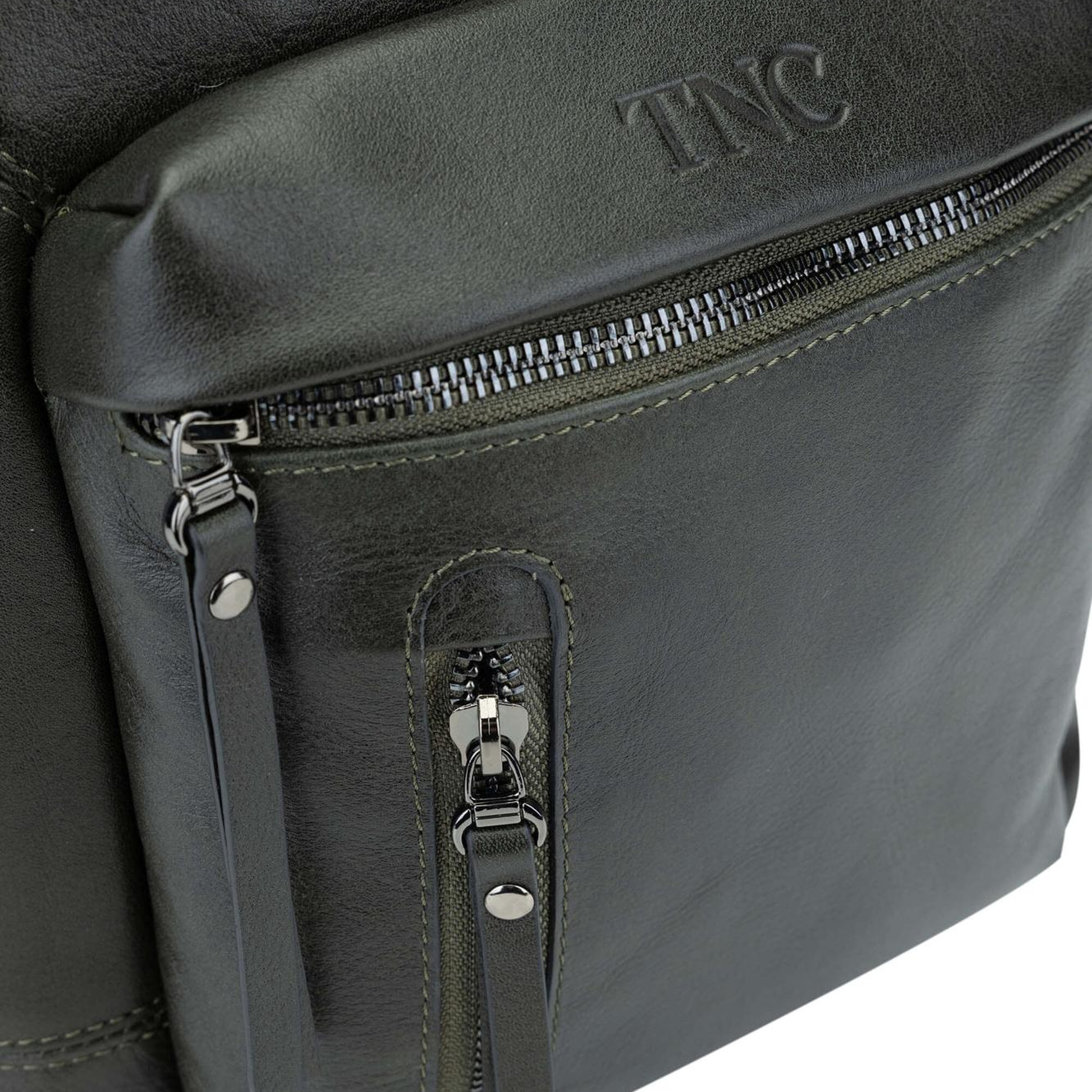 Tamer Tanca Erkek Hakiki Deri Yeşil Sırt Çantası