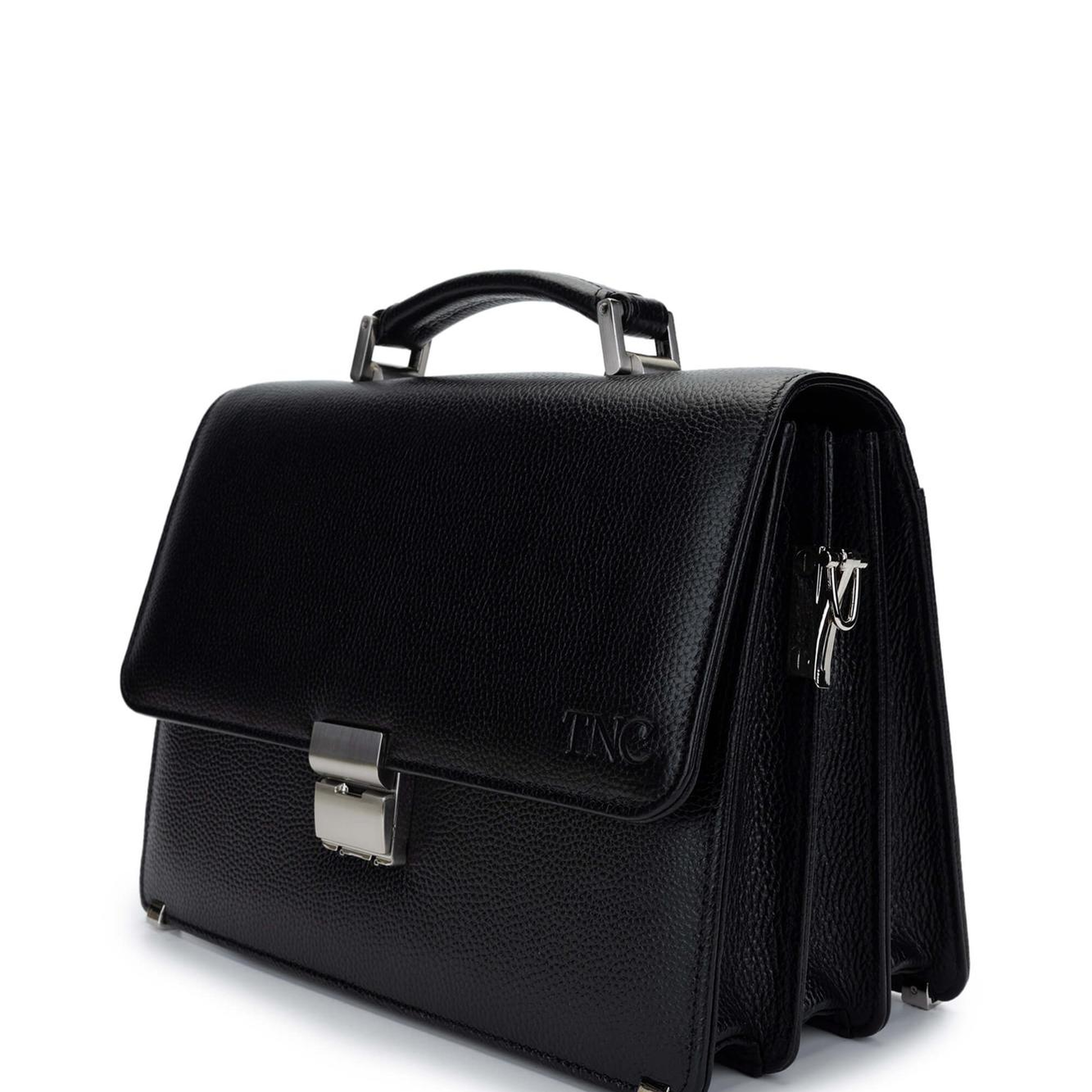 Tamer Tanca Erkek Hakiki Deri Siyah Floter Evrak Çantası