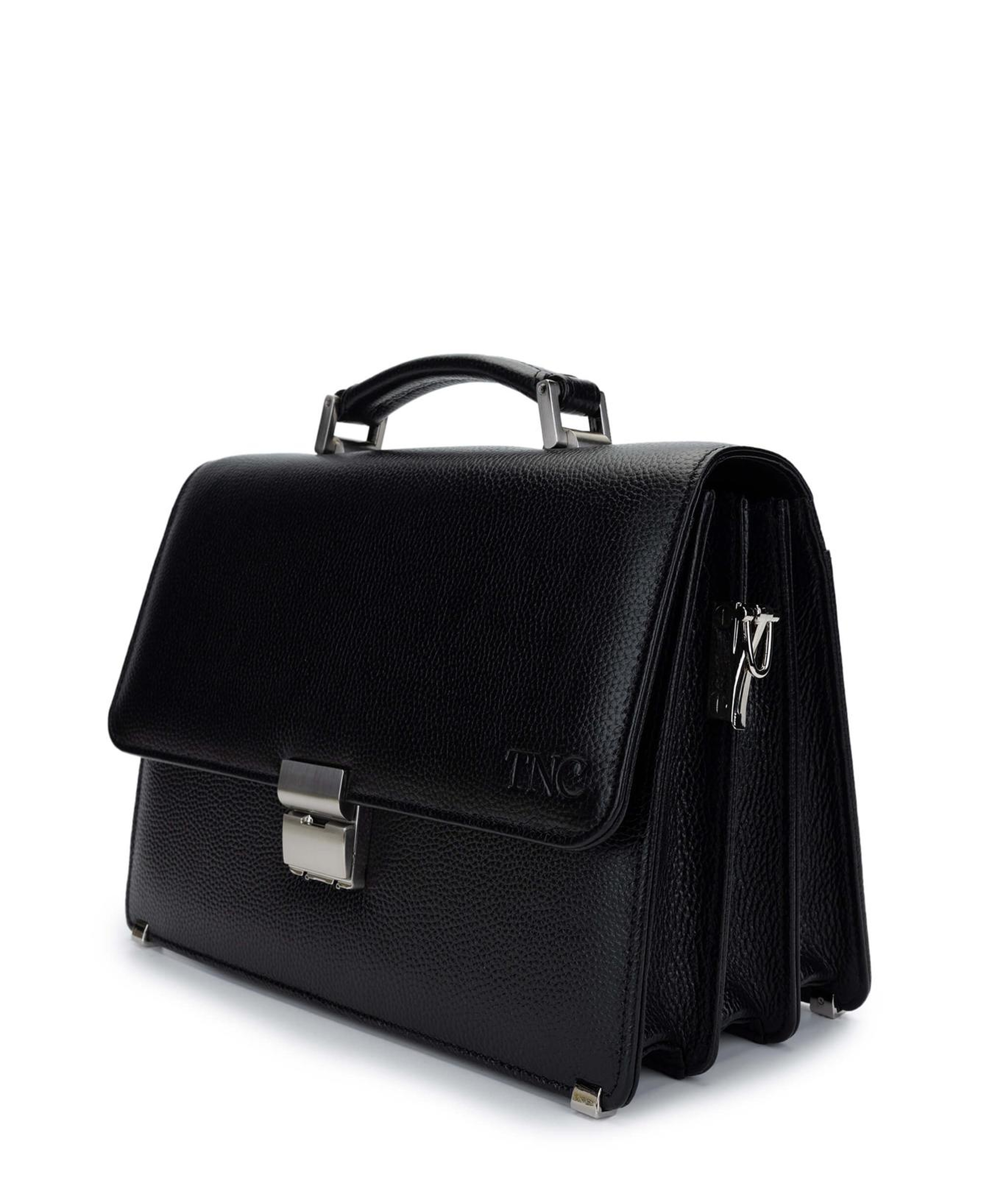 Tamer Tanca Erkek Hakiki Deri Siyah Floter Evrak Çantası