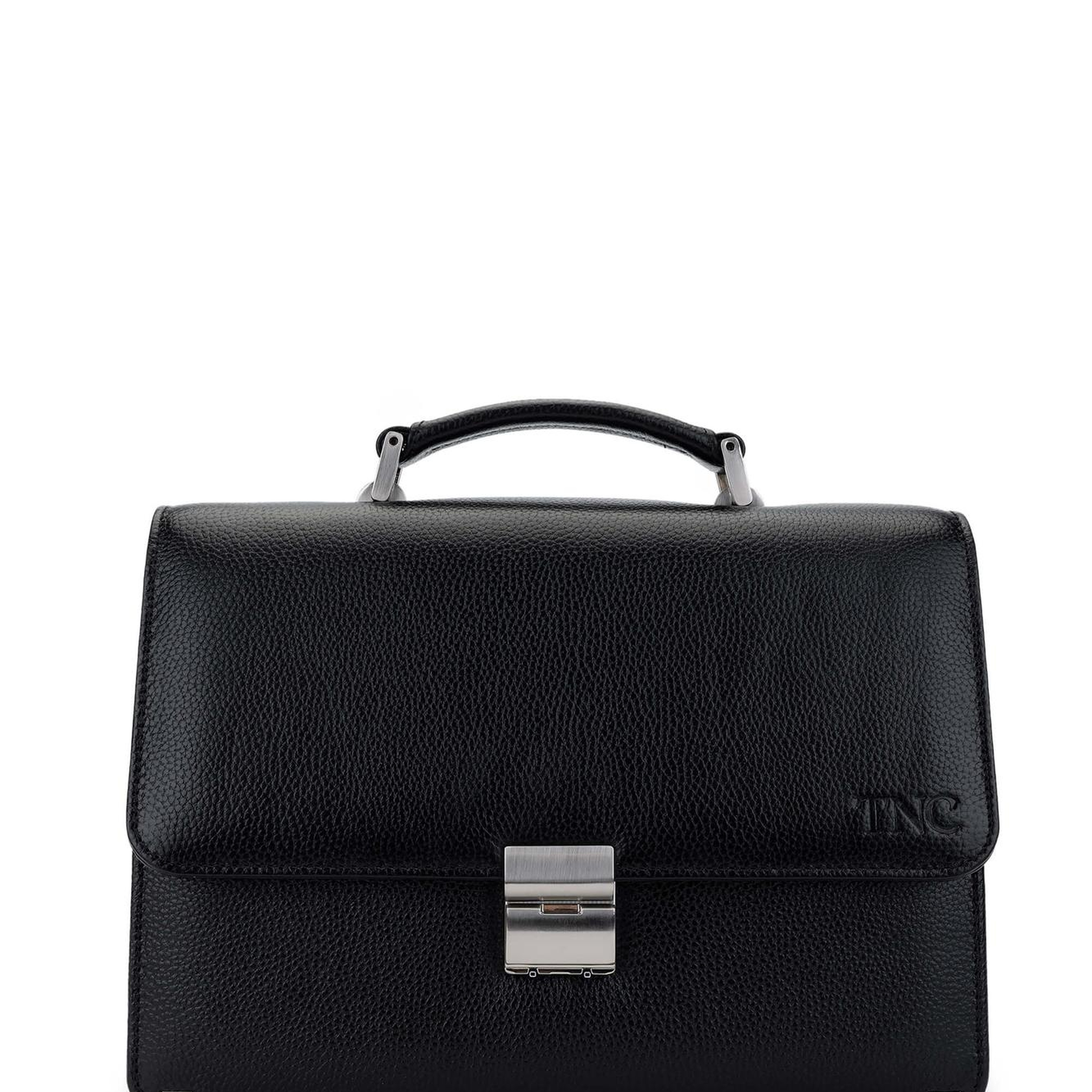 Tamer Tanca Erkek Hakiki Deri Siyah Floter Evrak Çantası