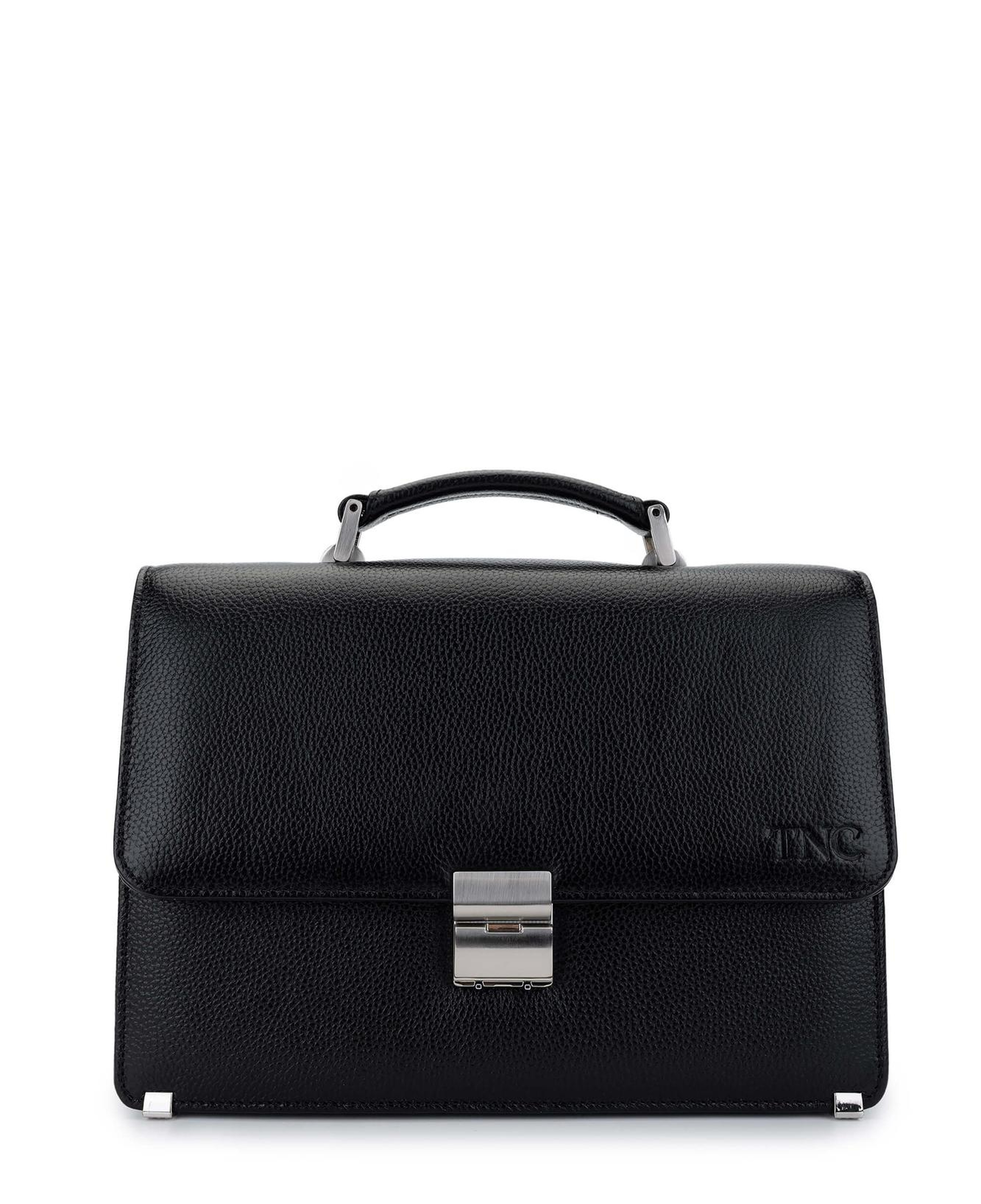 Tamer Tanca Erkek Hakiki Deri Siyah Floter Evrak Çantası