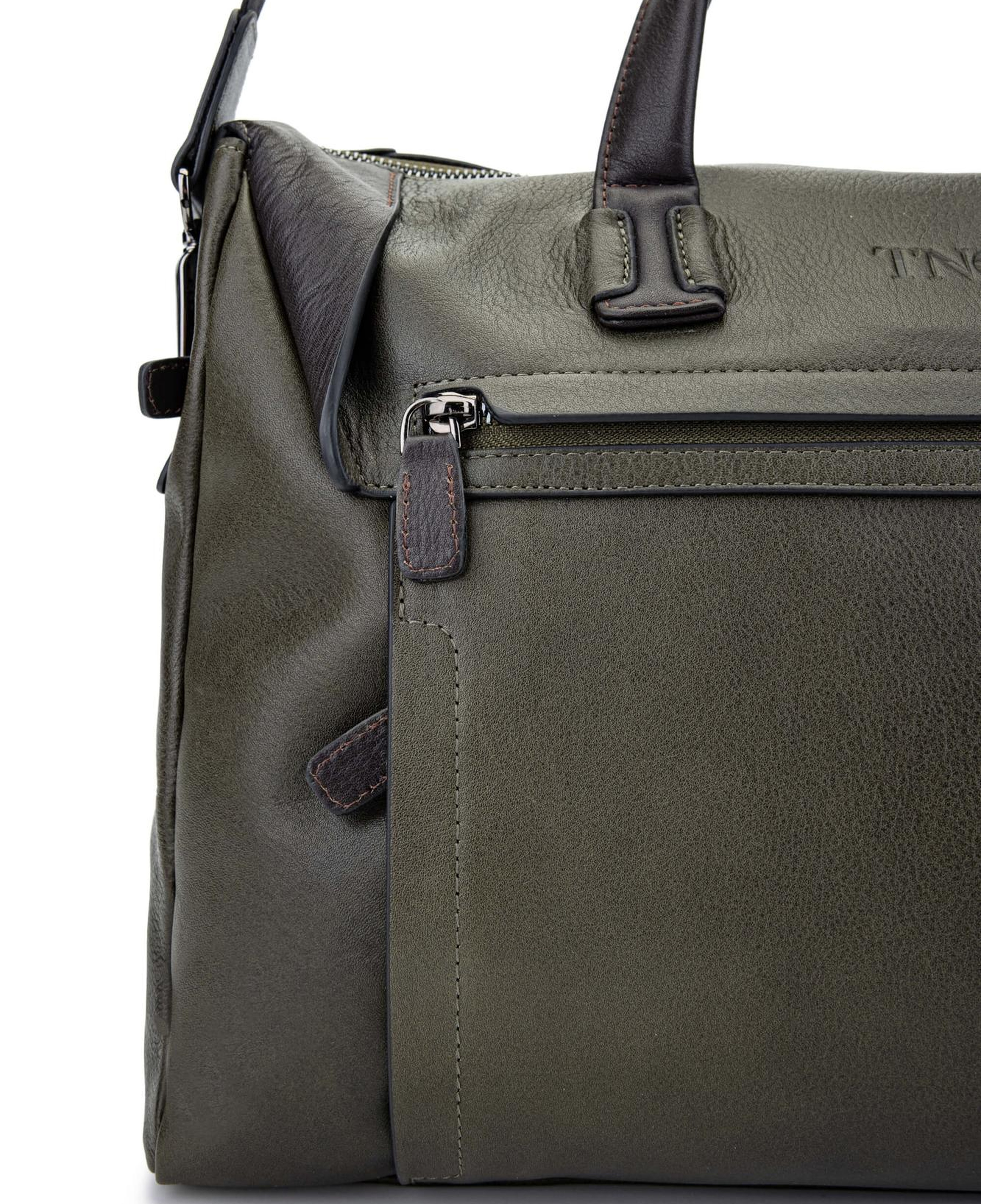 Tamer Tanca Erkek Hakiki Deri Yeşil Evrak Çantası