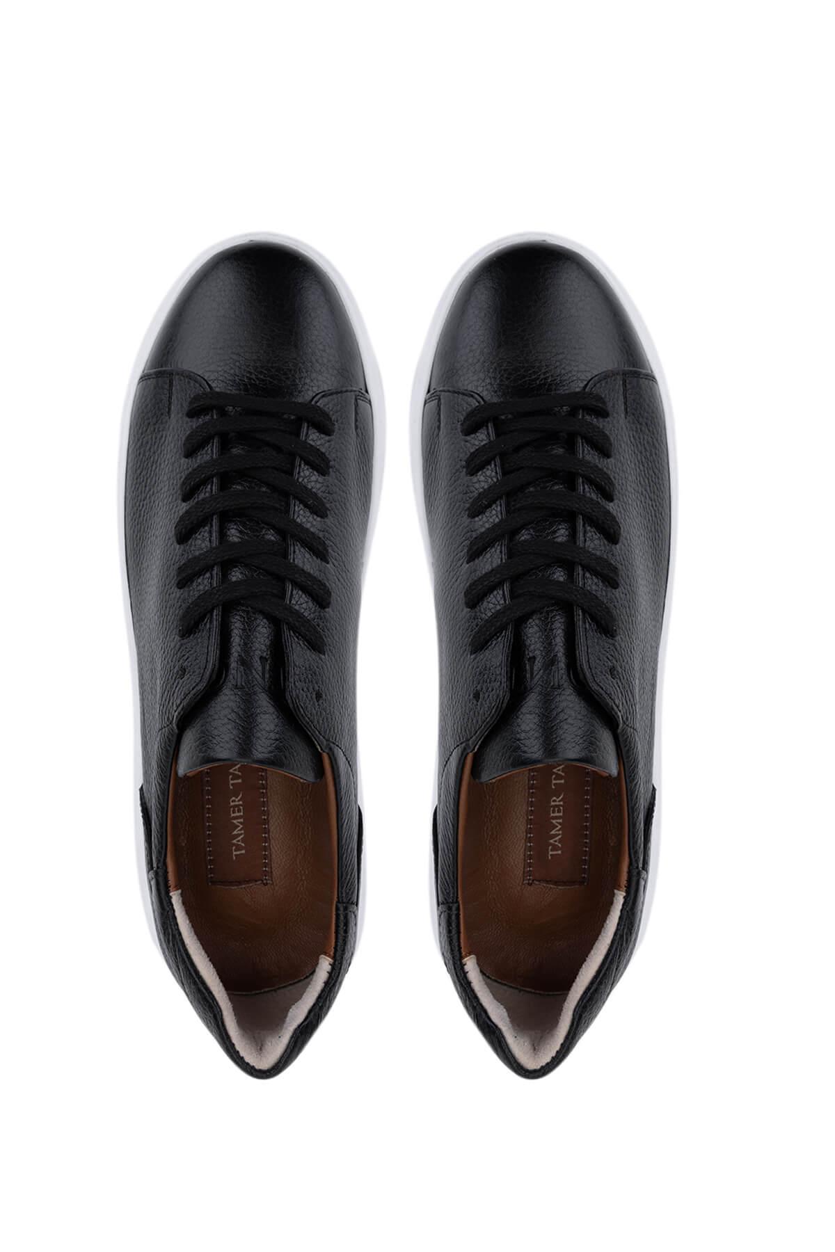 Tamer Tanca Erkek  Hakiki Deri Siyah Sneakers & Spor Ayakkabı