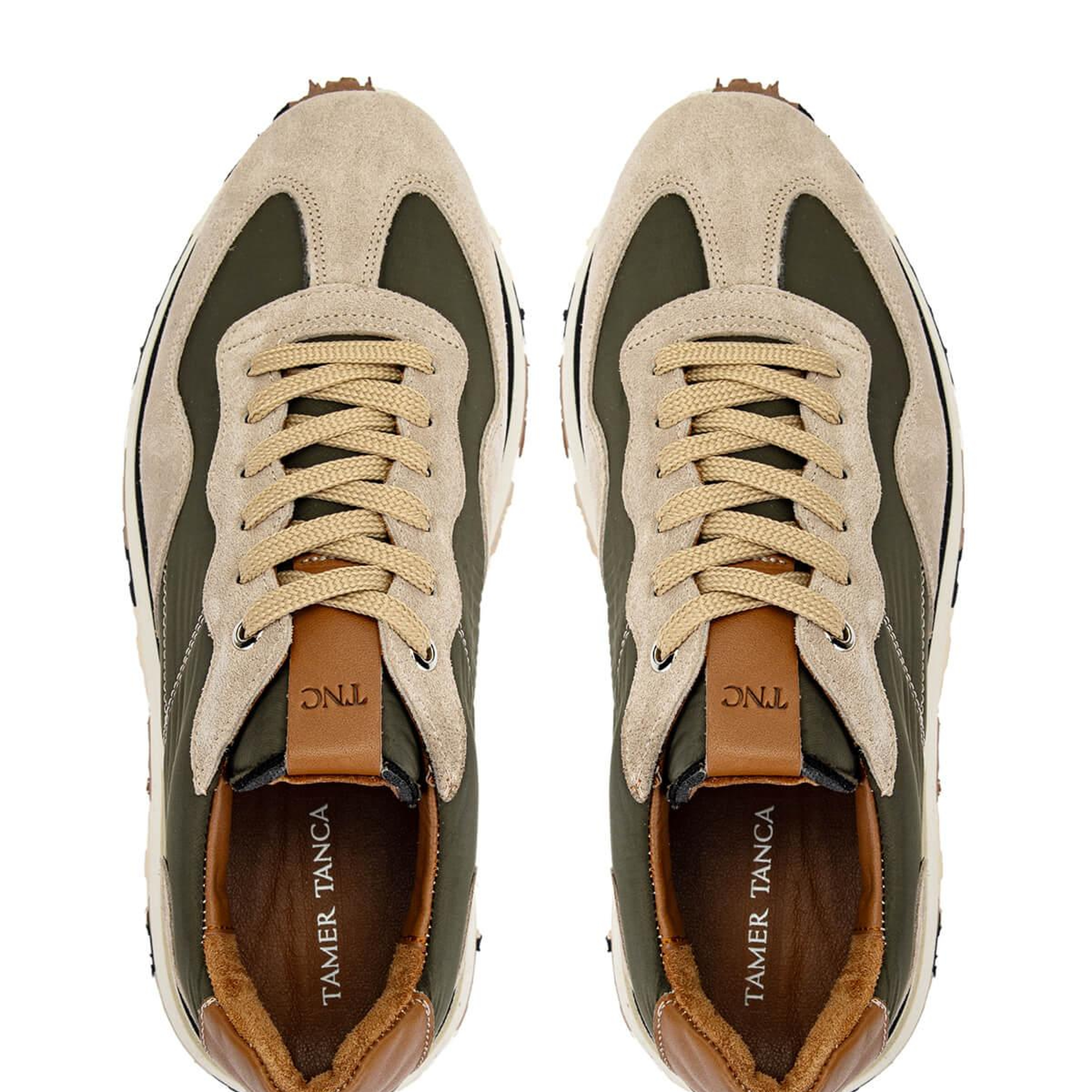 Tamer Tanca Erkek Deri & Tekstil Vizon/Haki Sneakers & Spor Ayakkabı