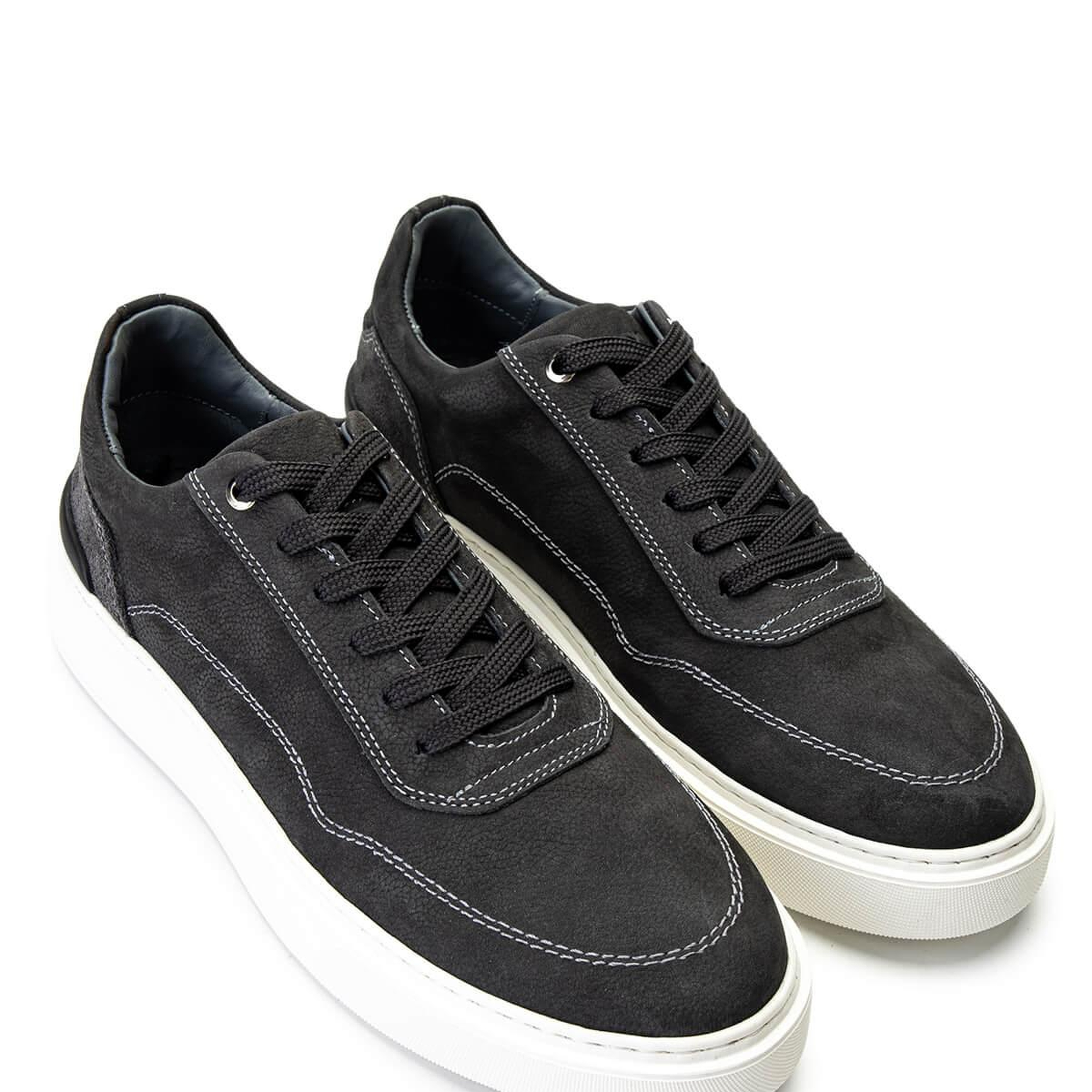 Tamer Tanca Erkek Hakiki Deri Gri Nubuk Sneakers & Spor Ayakkabı