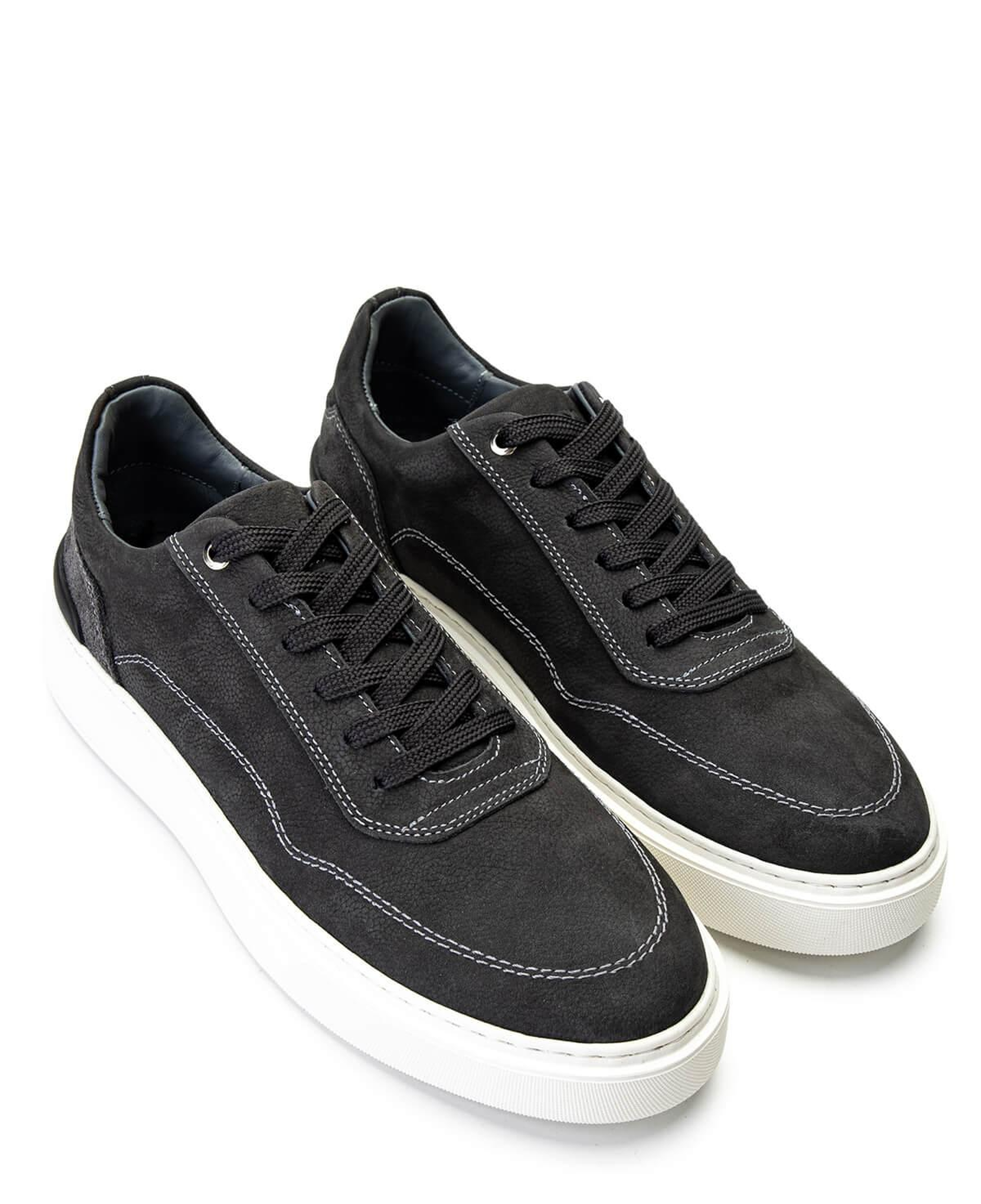 Tamer Tanca Erkek Hakiki Deri Gri Nubuk Sneakers & Spor Ayakkabı